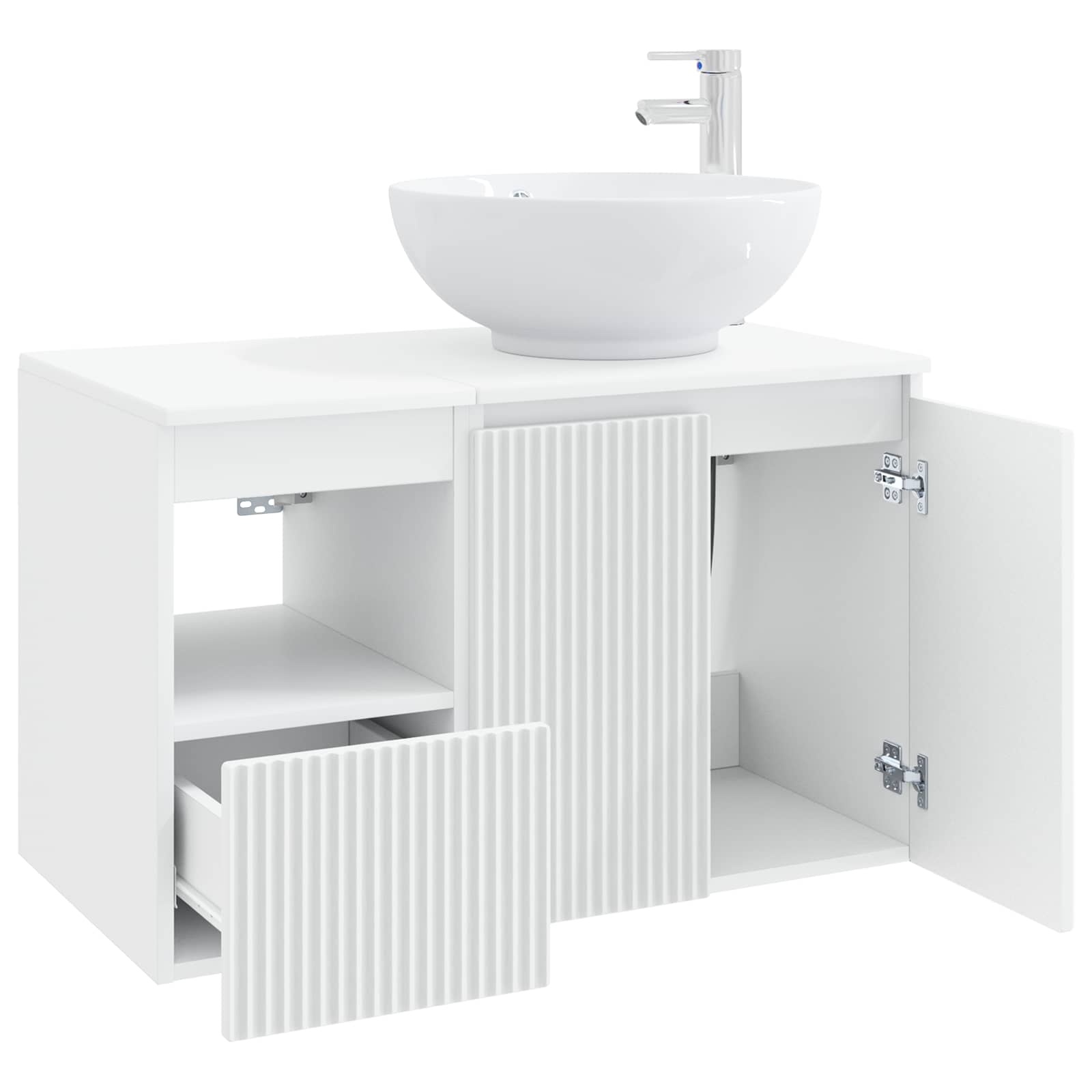 Badezimmermöbel-Set 2 stk. Weiß Holzwerkstoff