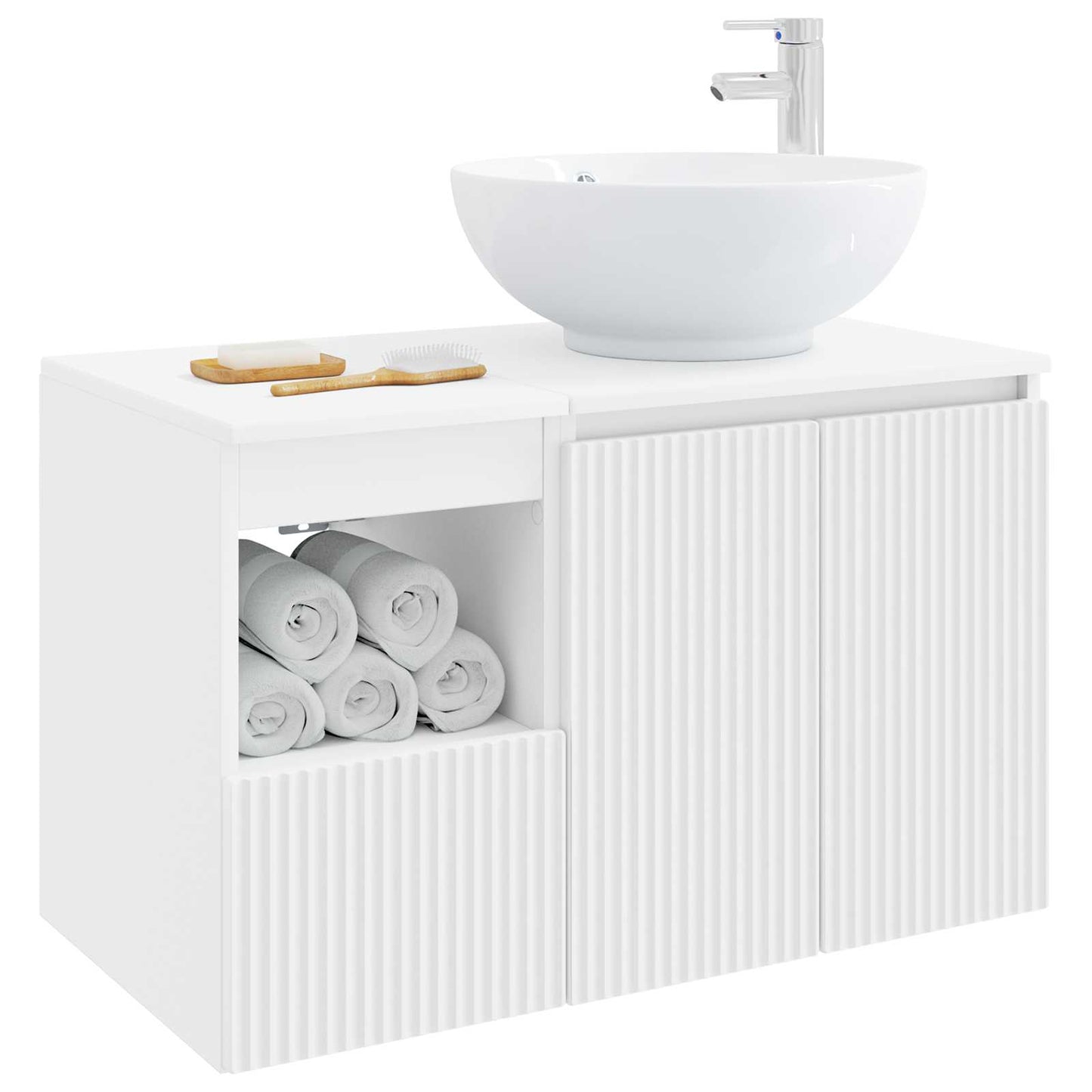 Badezimmermöbel-Set 2 stk. Weiß Holzwerkstoff