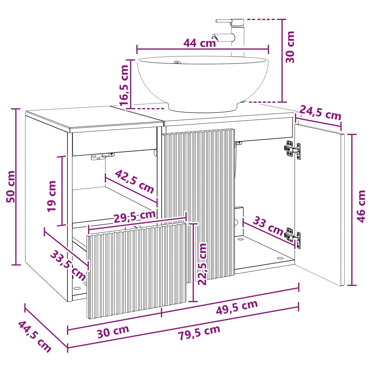 Badezimmermöbel-Set 2 stk. Weiß Holzwerkstoff