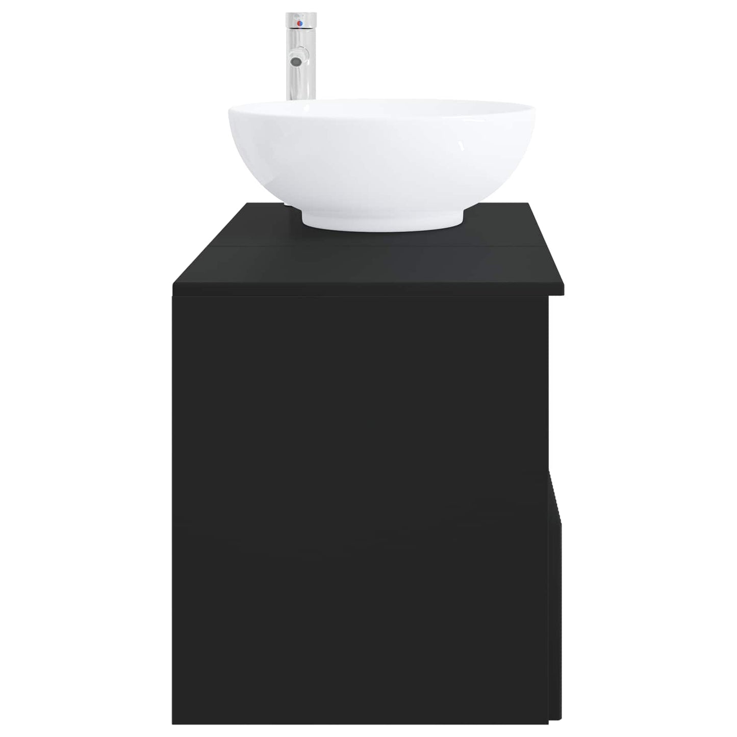 Badezimmermöbel-Set 2 stk. Schwarz Holzwerkstoff
