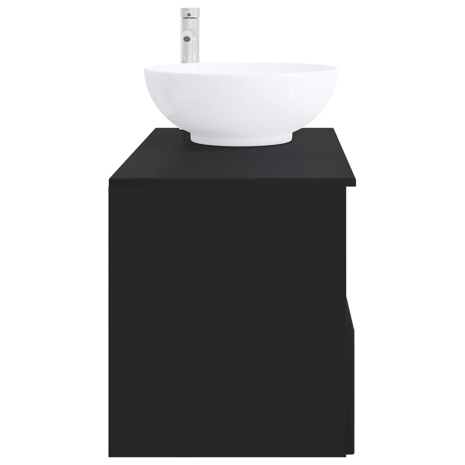 Badezimmermöbel-Set 2 stk. Schwarz Holzwerkstoff