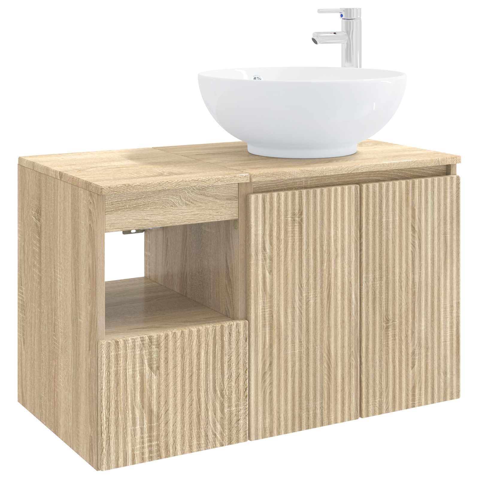 Badezimmermöbel-Set 2 stk. Sonoma-Eiche Holzwerkstoff