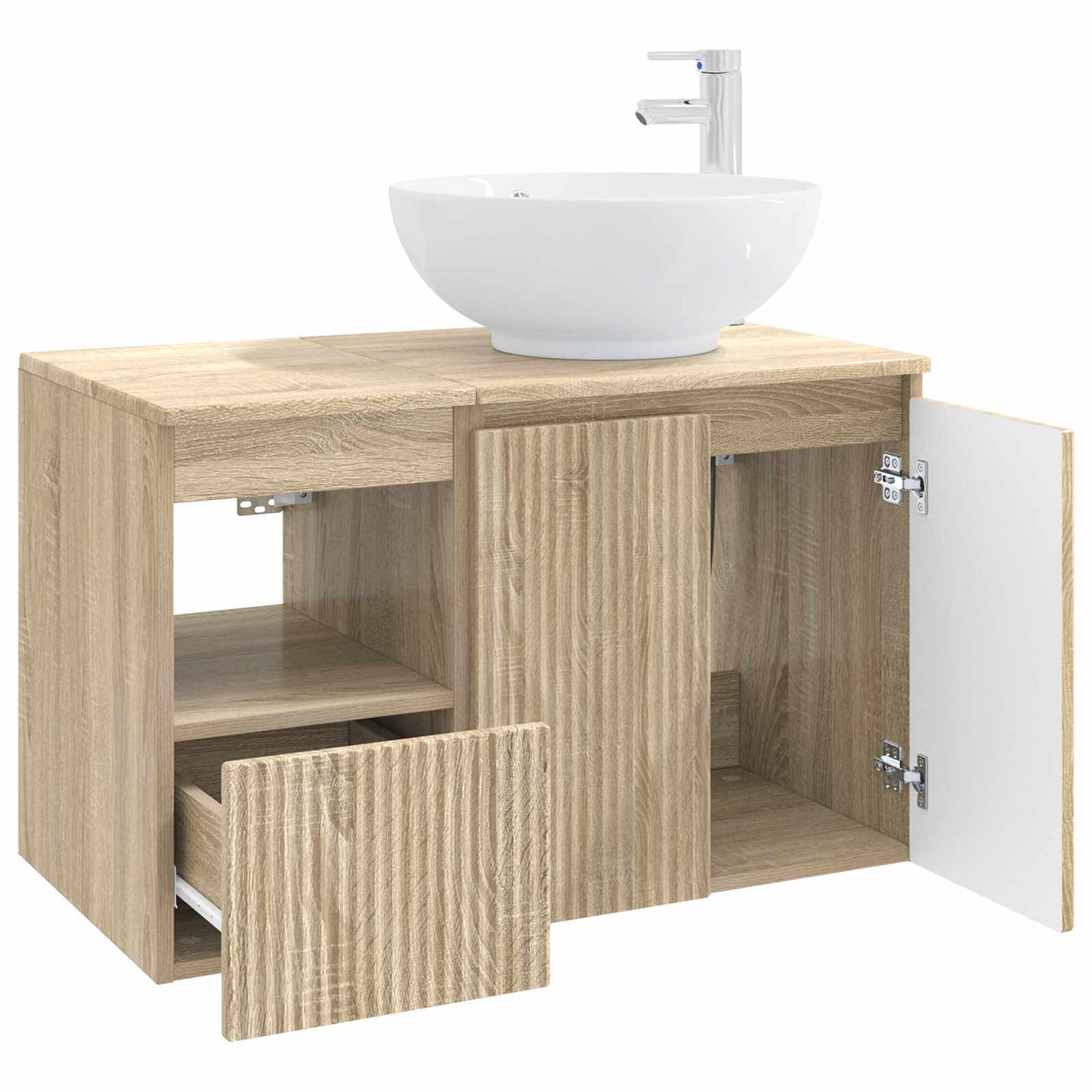 Badezimmermöbel-Set 2 stk. Sonoma-Eiche Holzwerkstoff