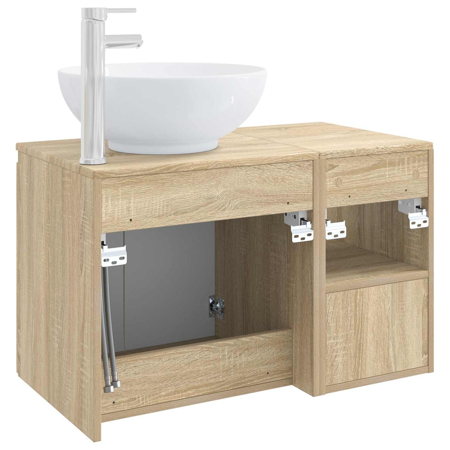 Badezimmermöbel-Set 2 stk. Sonoma-Eiche Holzwerkstoff
