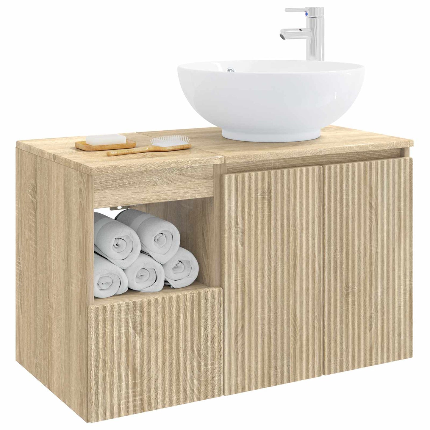 Badezimmermöbel-Set 2 stk. Sonoma-Eiche Holzwerkstoff