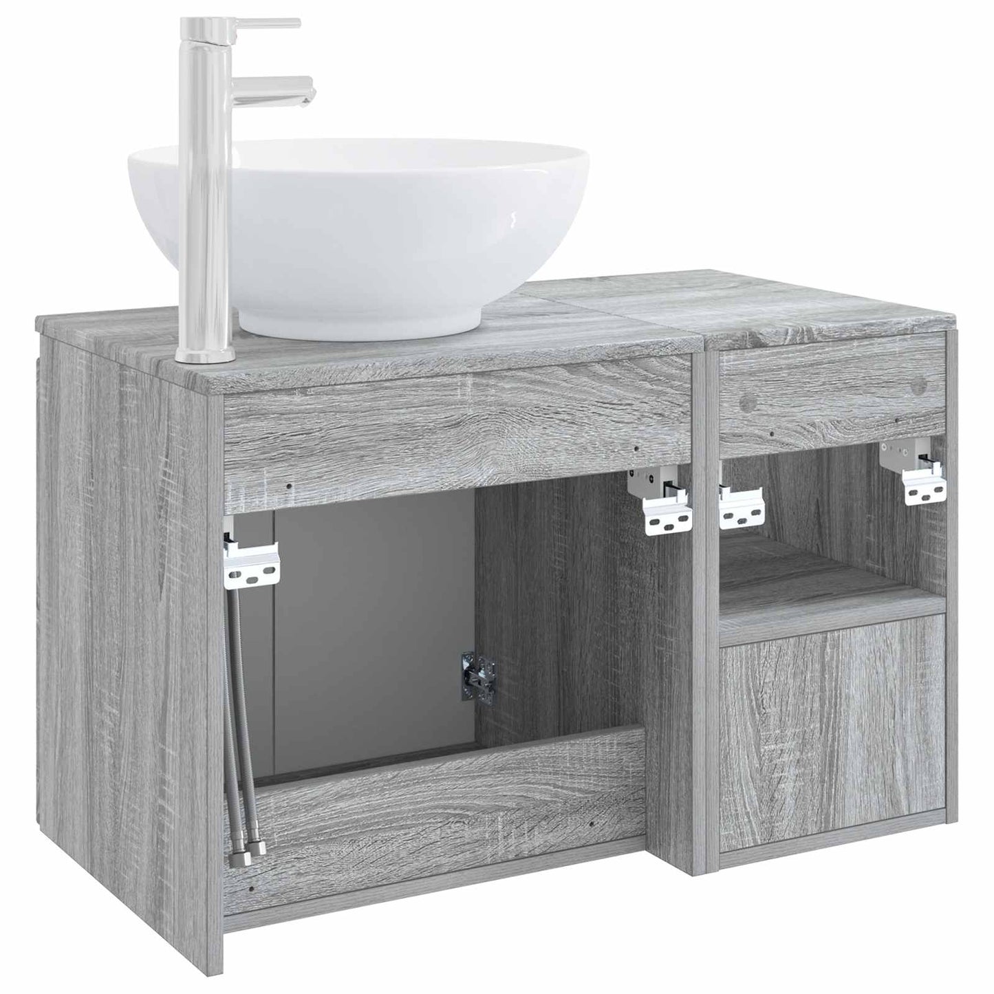 Badezimmermöbel-Set 2 stk. Grau Sonoma Holzwerkstoff
