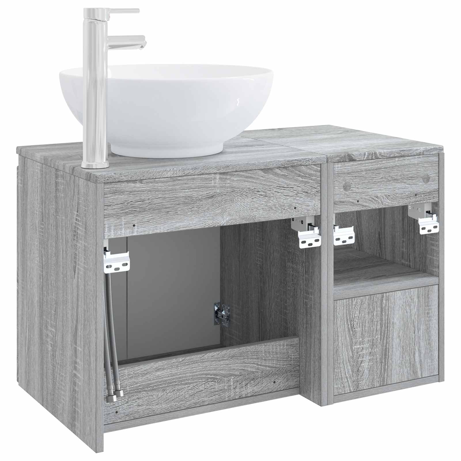 Badezimmermöbel-Set 2 stk. Grau Sonoma Holzwerkstoff