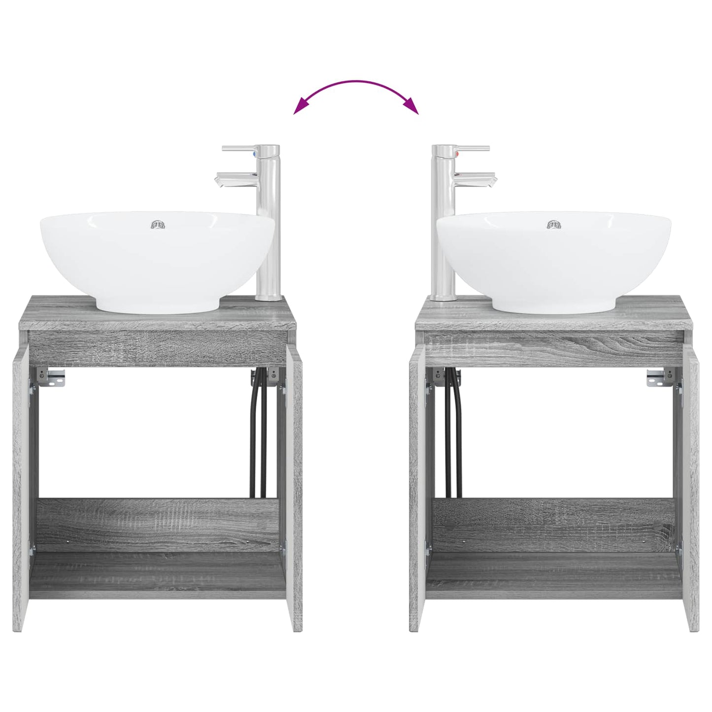 Badezimmermöbel-Set 2 stk. Grau Sonoma Holzwerkstoff