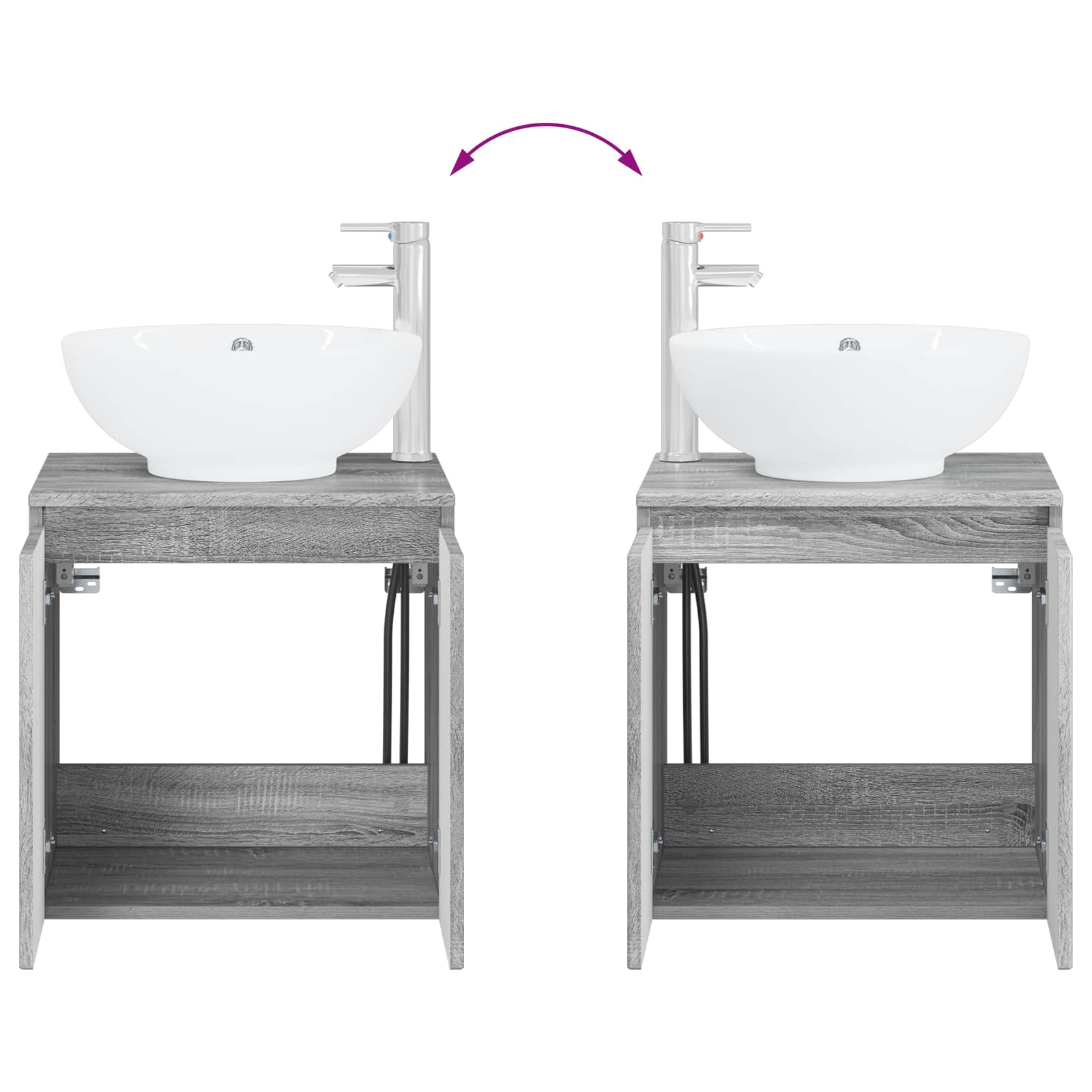 Badezimmermöbel-Set 2 stk. Grau Sonoma Holzwerkstoff