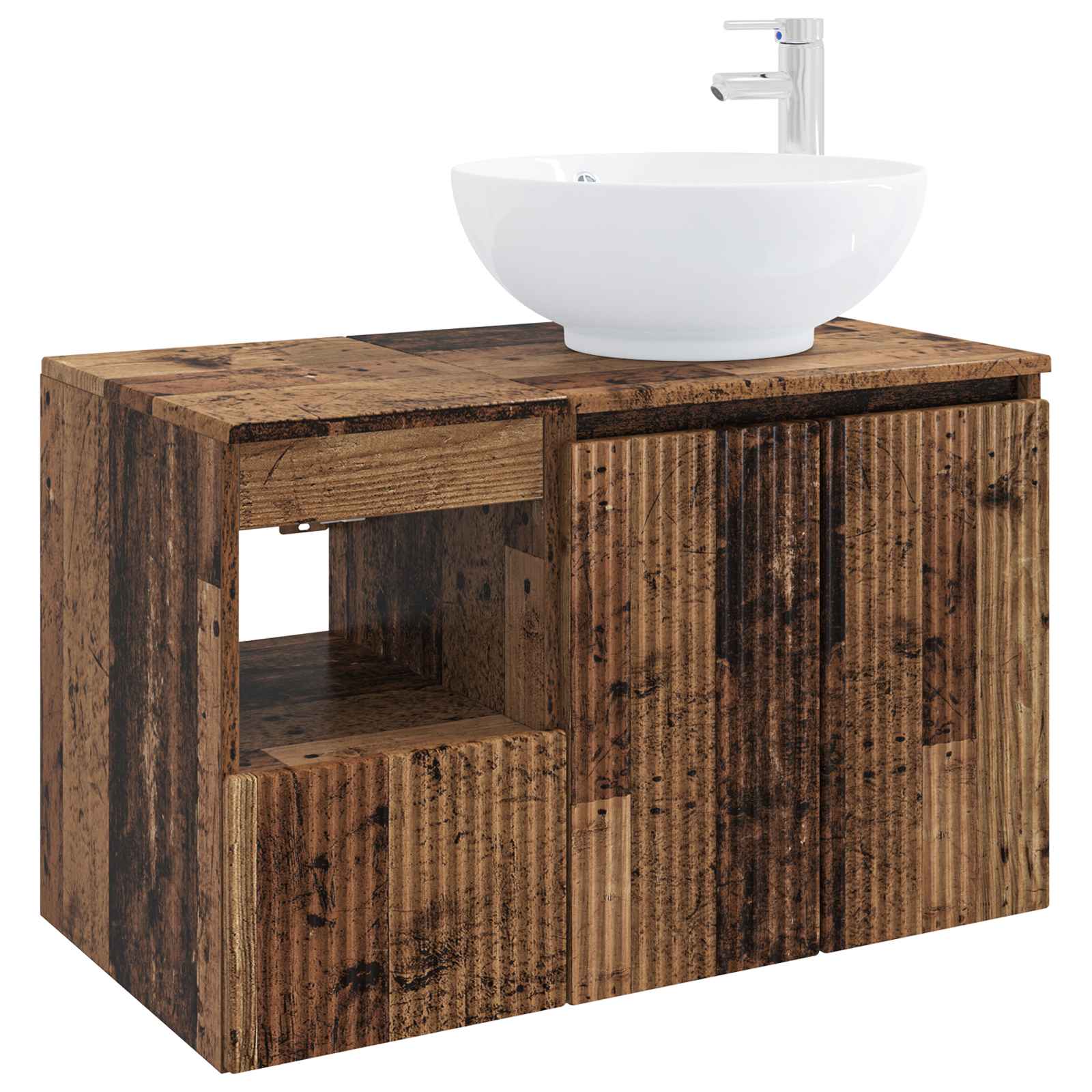 Badezimmermöbel-Set 2 stk. Altholz Holzwerkstoff