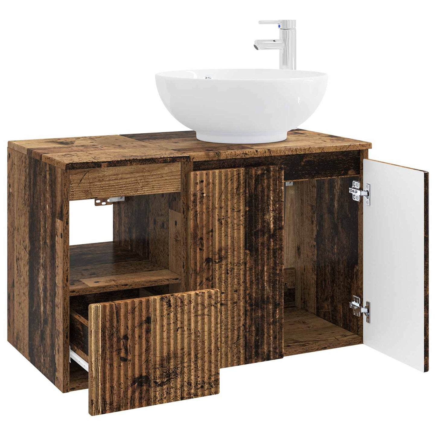 Badezimmermöbel-Set 2 stk. Altholz Holzwerkstoff