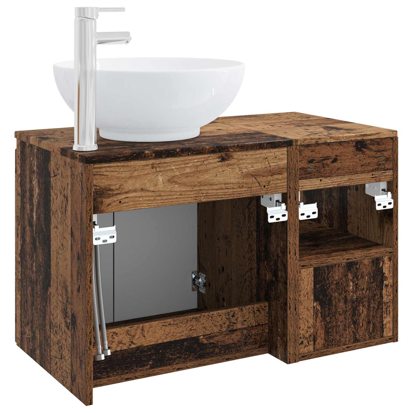 Badezimmermöbel-Set 2 stk. Altholz Holzwerkstoff
