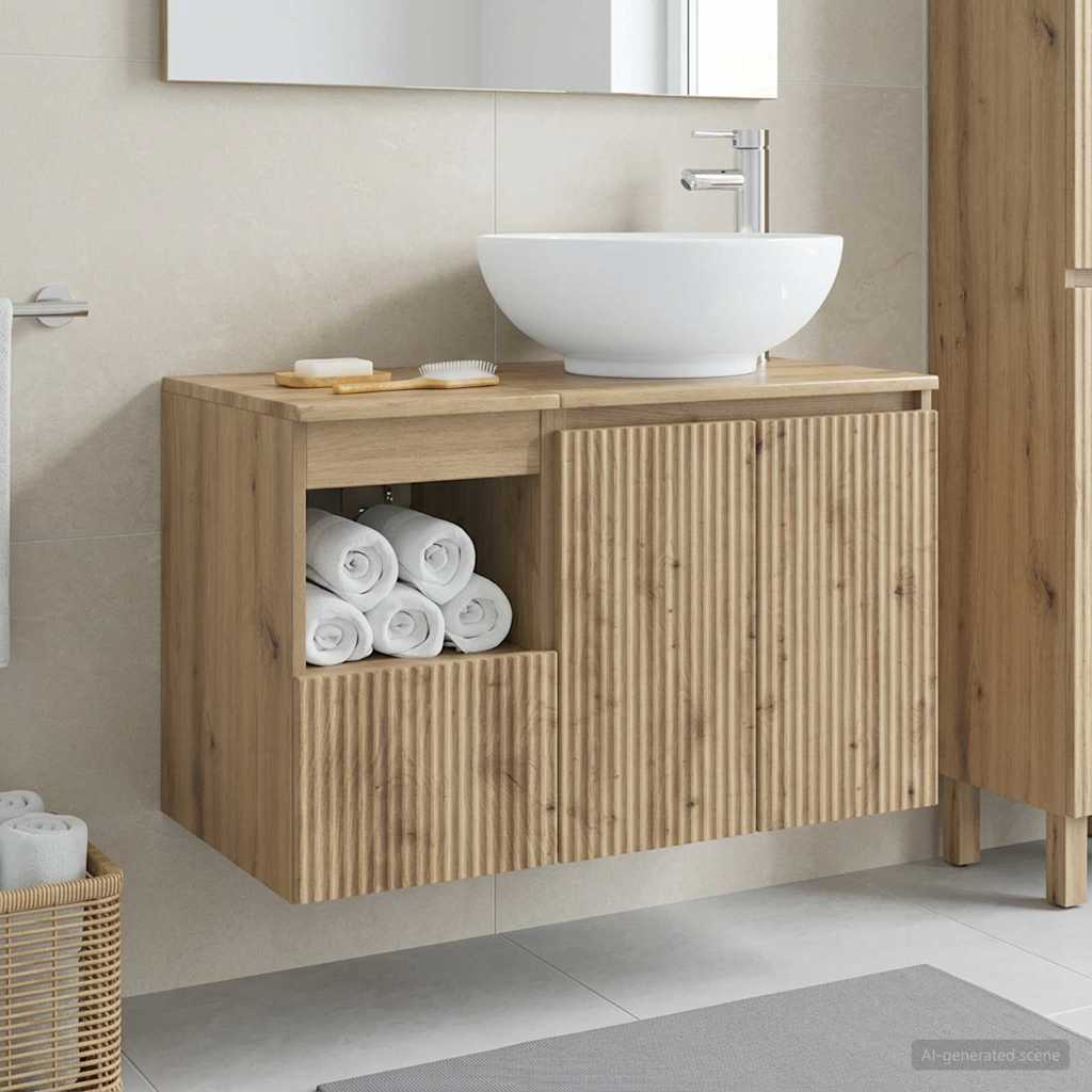 Badezimmermöbel-Set 2 Stk. Artisan-Eiche Holzwerkstoff