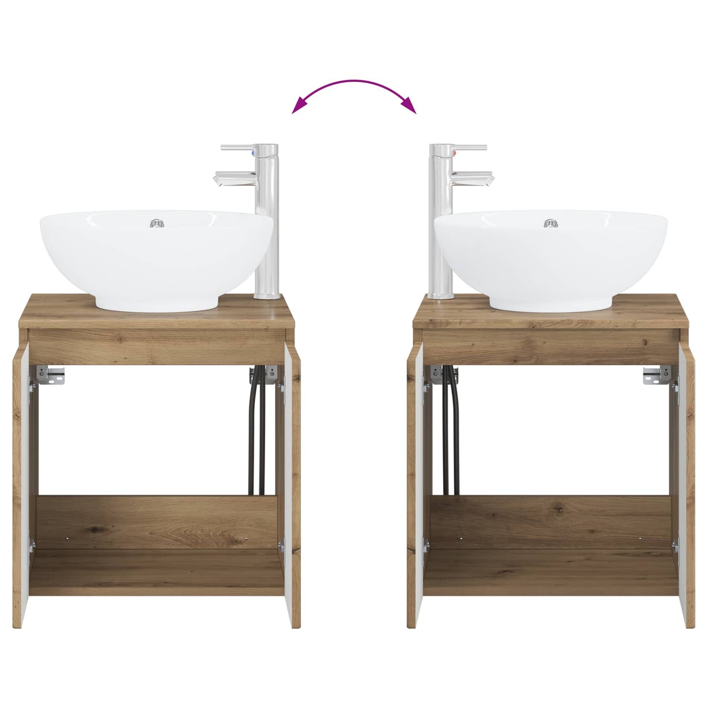 Badezimmermöbel-Set 2 Stk. Artisan-Eiche Holzwerkstoff