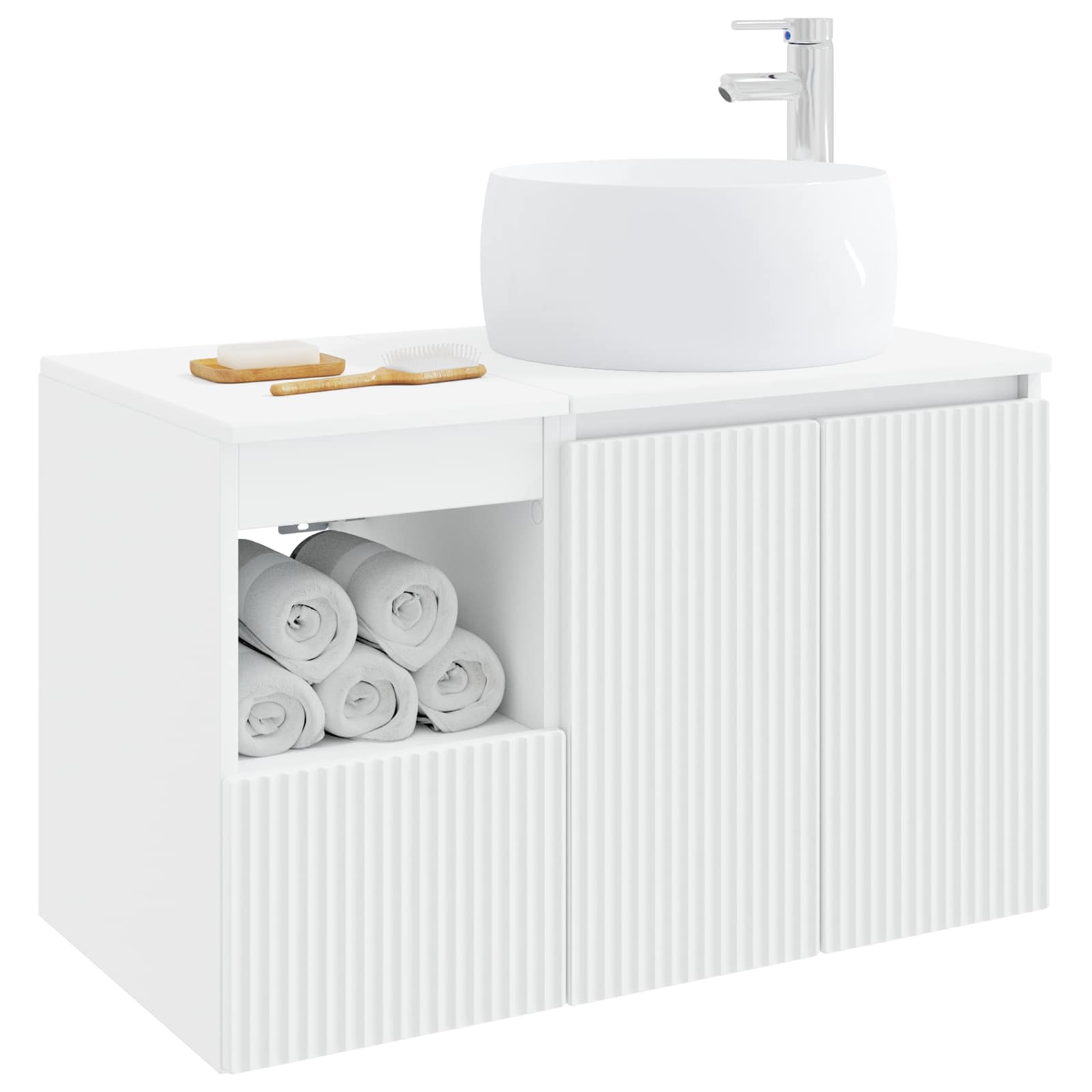 Badezimmermöbel-Set 2 stk. Weiß Holzwerkstoff