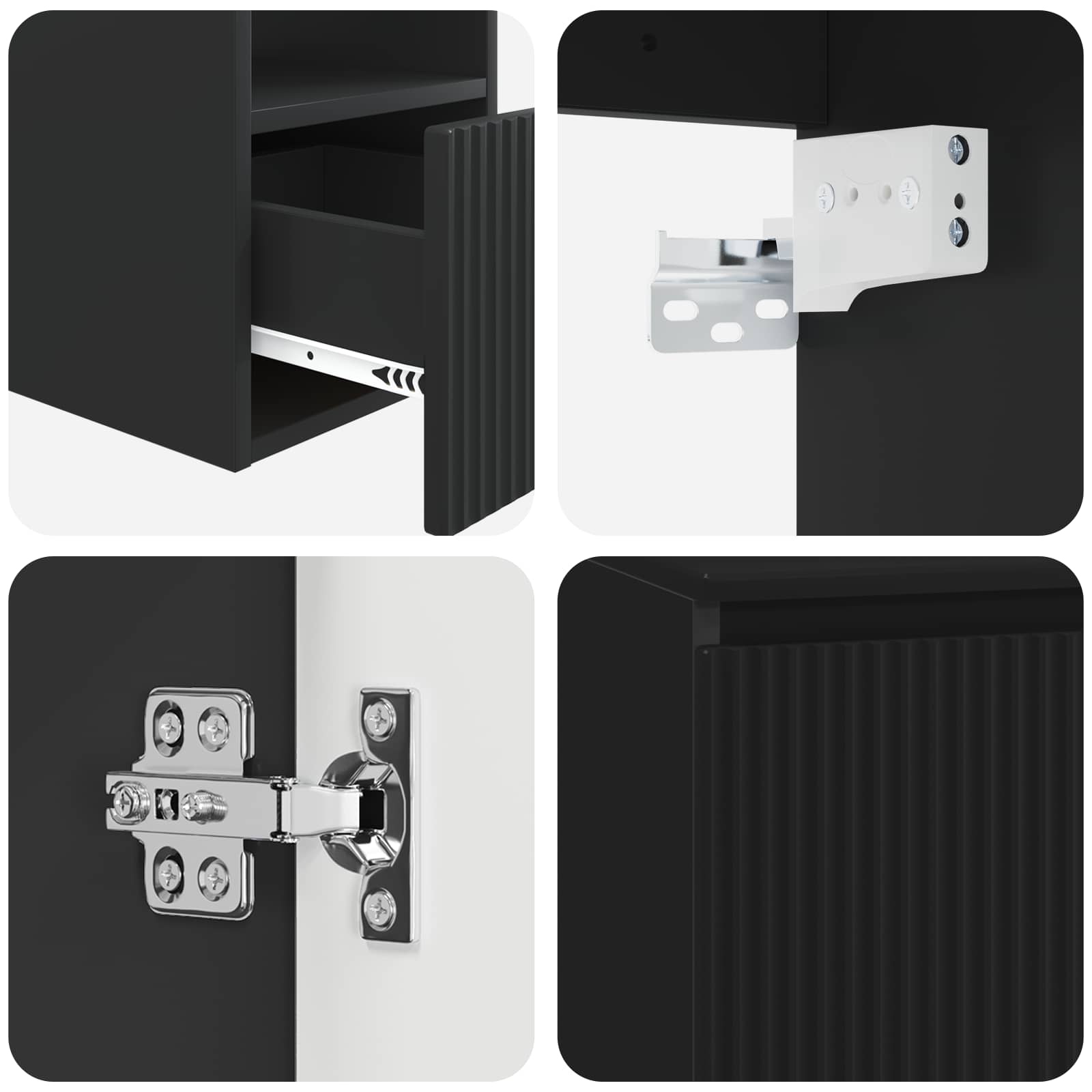 Badezimmermöbel-Set 2 stk. Schwarz Holzwerkstoff