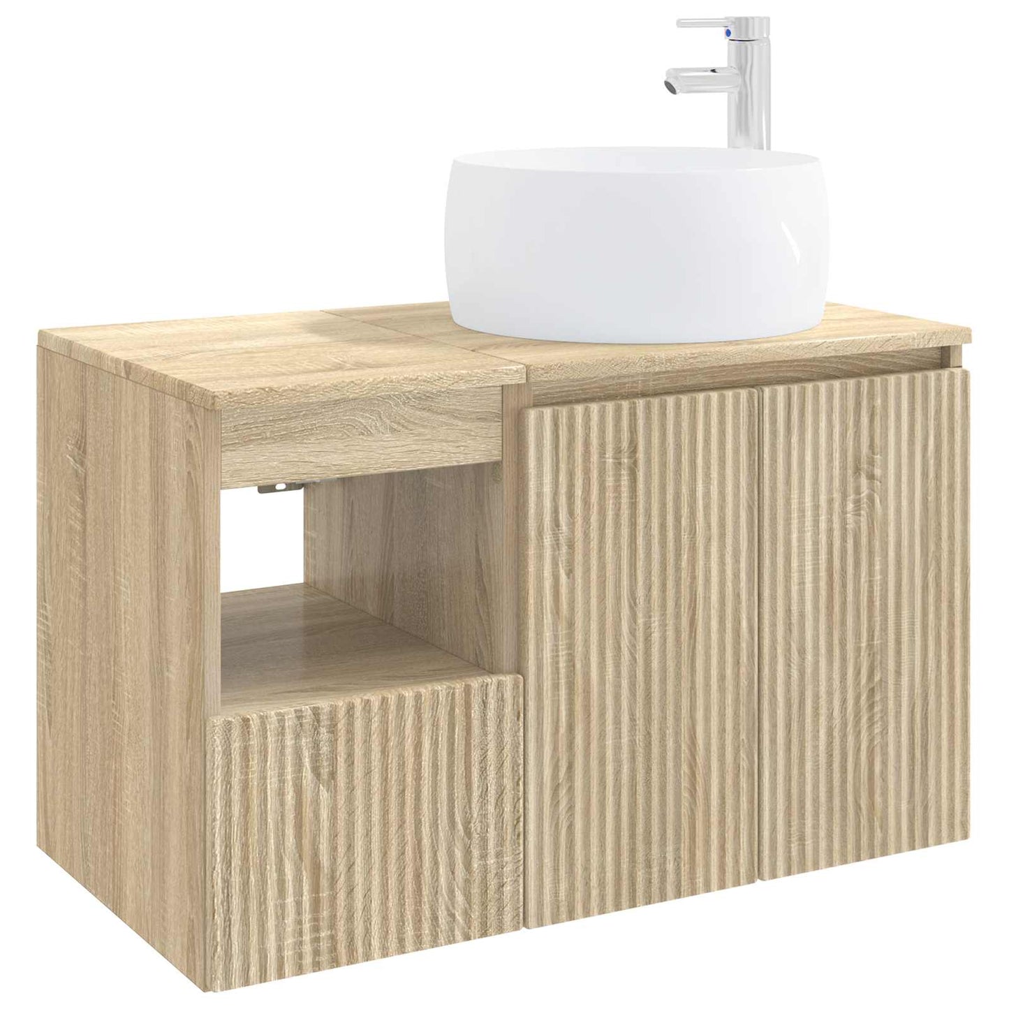 Badezimmermöbel-Set 2 stk. Sonoma-Eiche Holzwerkstoff