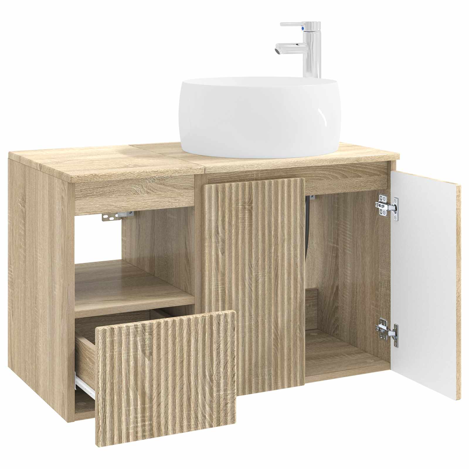 Badezimmermöbel-Set 2 stk. Sonoma-Eiche Holzwerkstoff