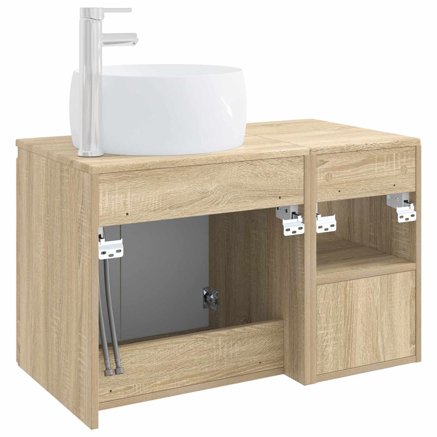 Badezimmermöbel-Set 2 stk. Sonoma-Eiche Holzwerkstoff