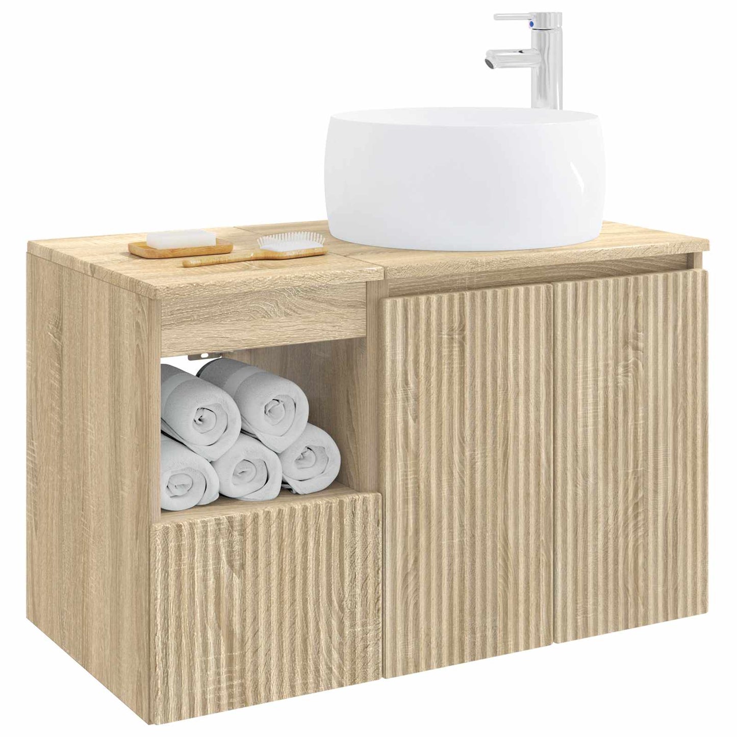 Badezimmermöbel-Set 2 stk. Sonoma-Eiche Holzwerkstoff