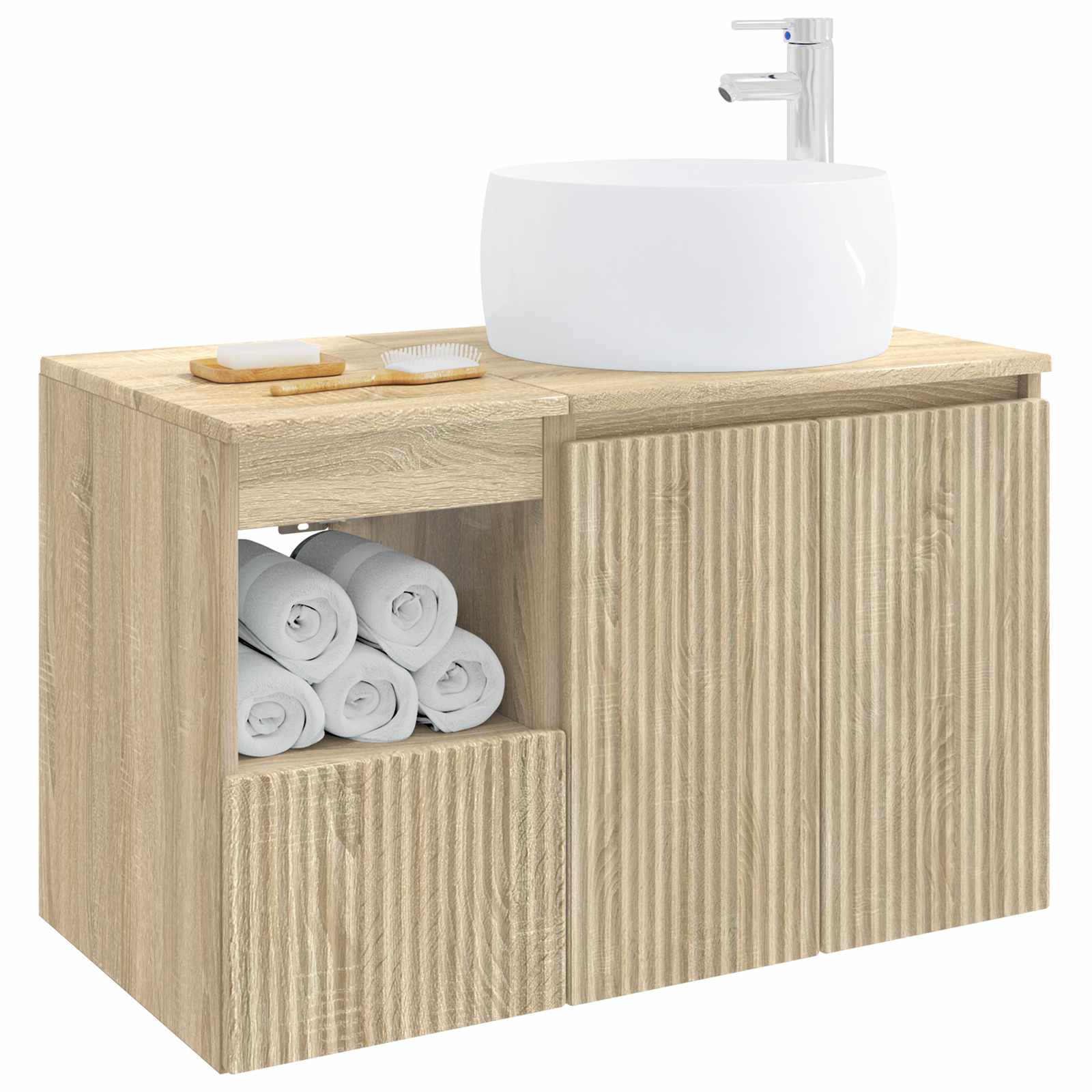 Badezimmermöbel-Set 2 stk. Sonoma-Eiche Holzwerkstoff