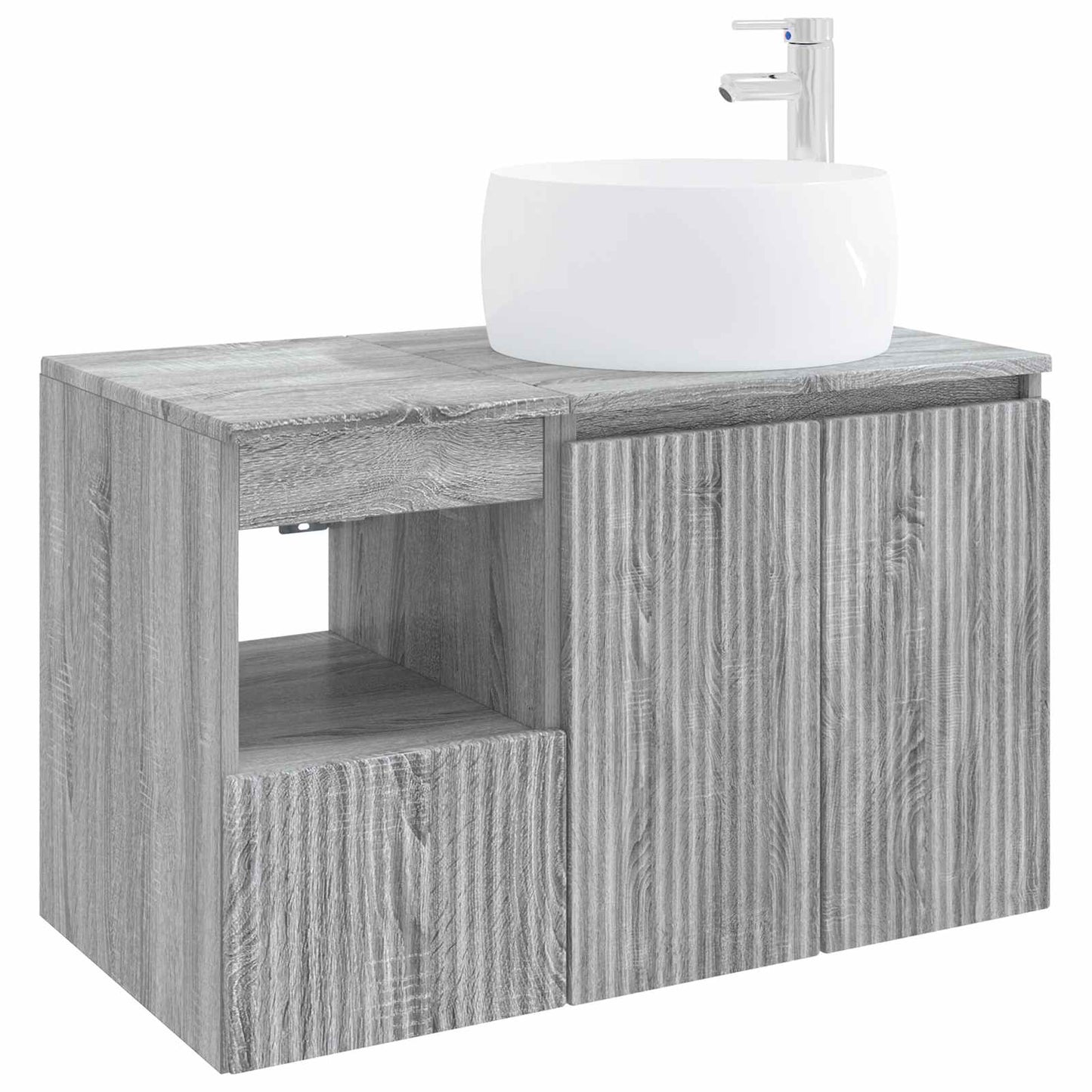 Badezimmermöbel-Set 2 stk. Grau Sonoma Holzwerkstoff