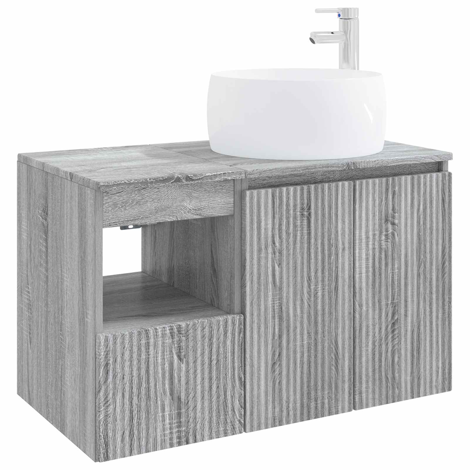 Badezimmermöbel-Set 2 stk. Grau Sonoma Holzwerkstoff