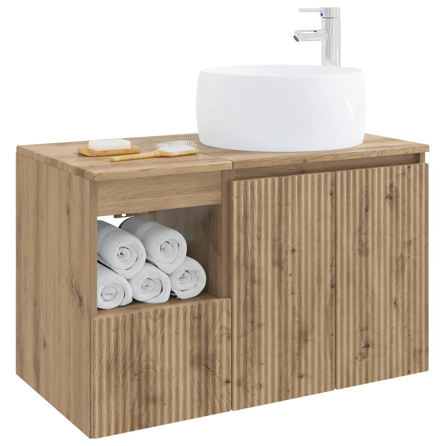 Badezimmermöbel-Set 2 Stk. Artisan-Eiche Holzwerkstoff