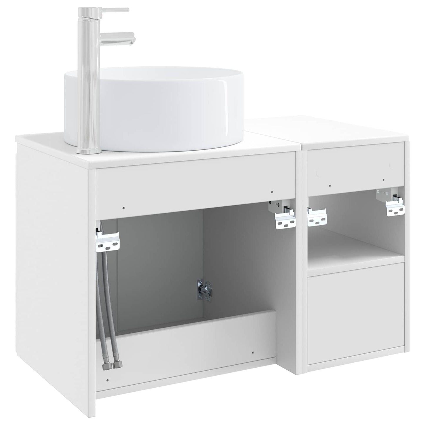 Badezimmermöbel-Set 2 stk. Weiß Holzwerkstoff