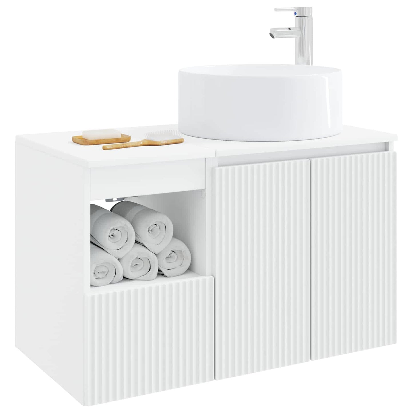 Badezimmermöbel-Set 2 stk. Weiß Holzwerkstoff