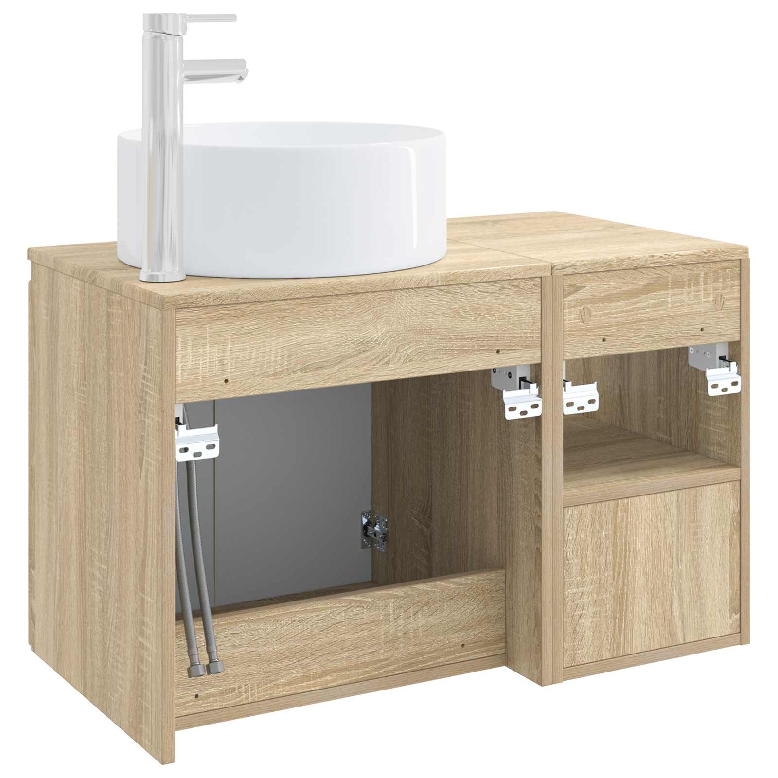 Badezimmermöbel-Set 2 stk. Sonoma-Eiche Holzwerkstoff