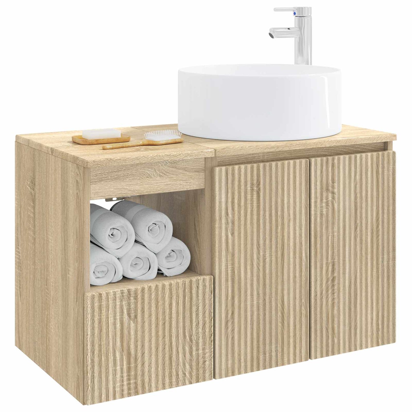 Badezimmermöbel-Set 2 stk. Sonoma-Eiche Holzwerkstoff
