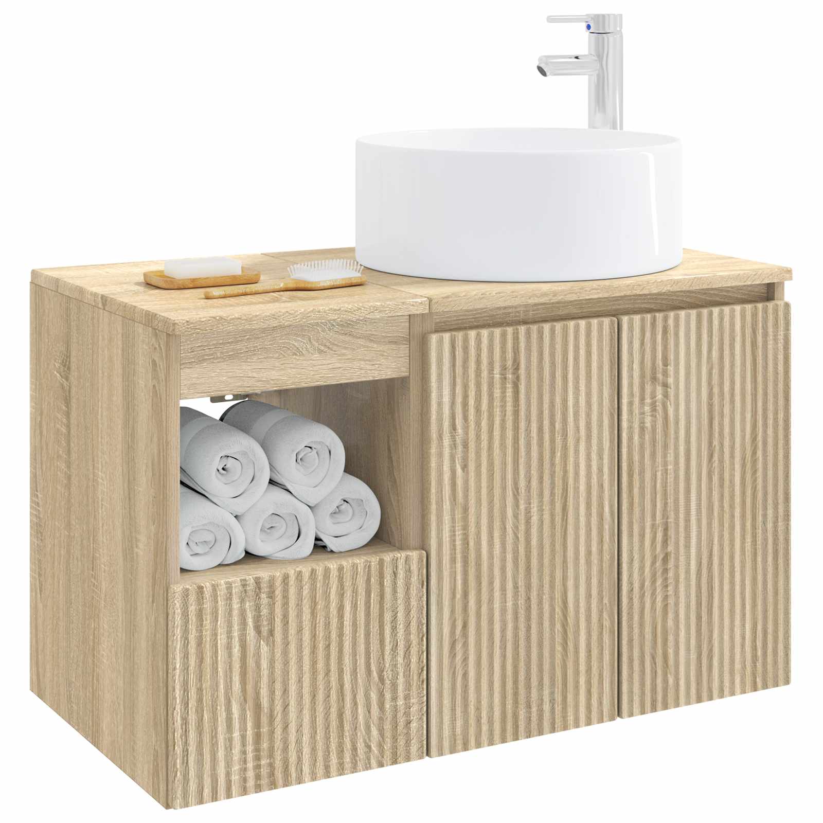 Badezimmermöbel-Set 2 stk. Sonoma-Eiche Holzwerkstoff
