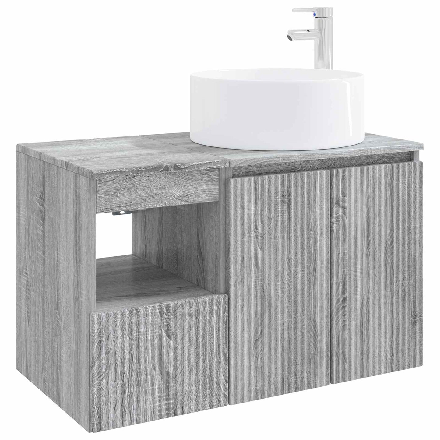 Badezimmermöbel-Set 2 stk. Grau Sonoma Holzwerkstoff