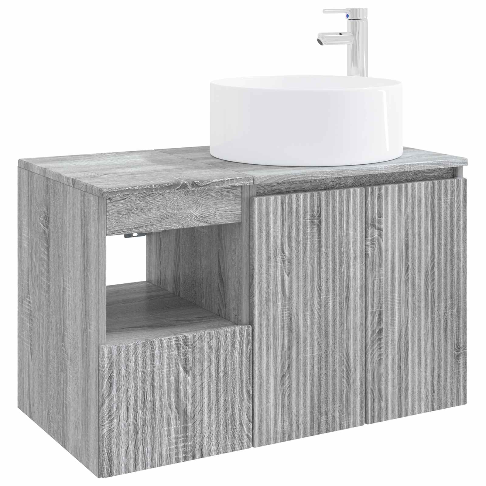 Badezimmermöbel-Set 2 stk. Grau Sonoma Holzwerkstoff