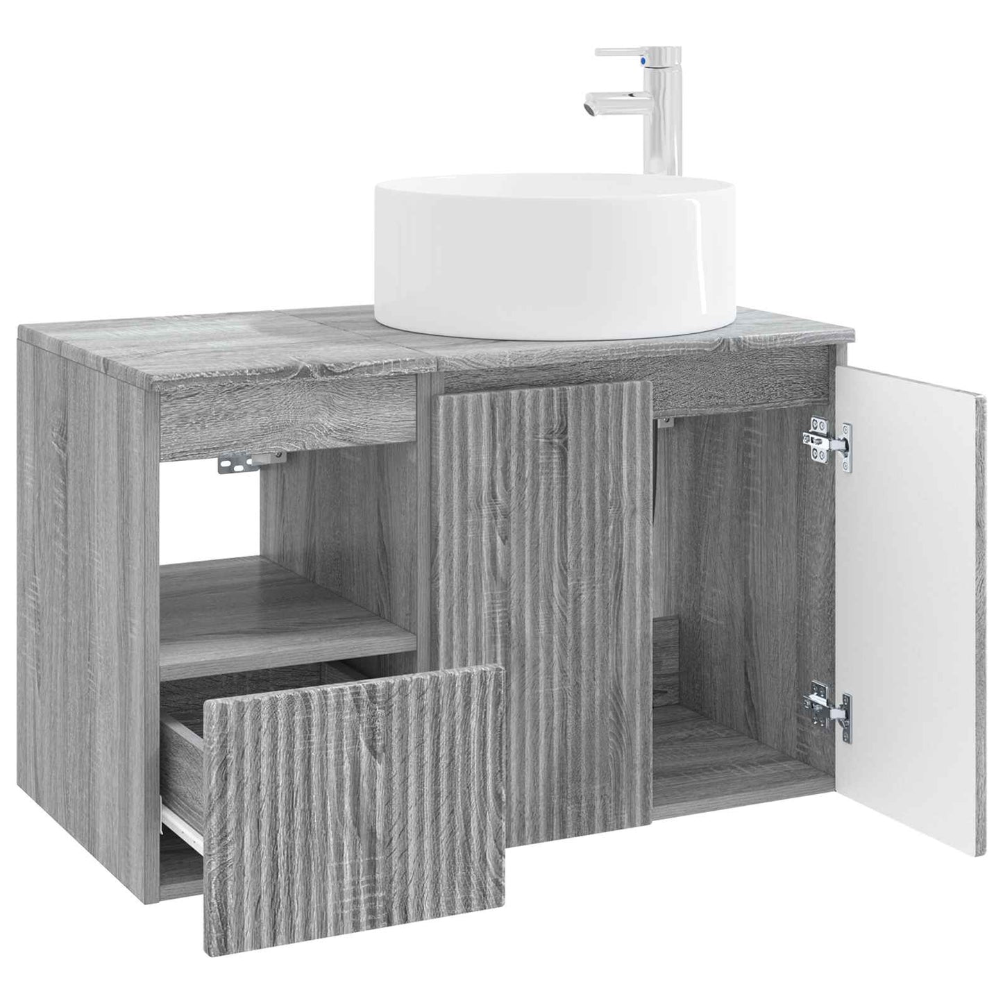 Badezimmermöbel-Set 2 stk. Grau Sonoma Holzwerkstoff