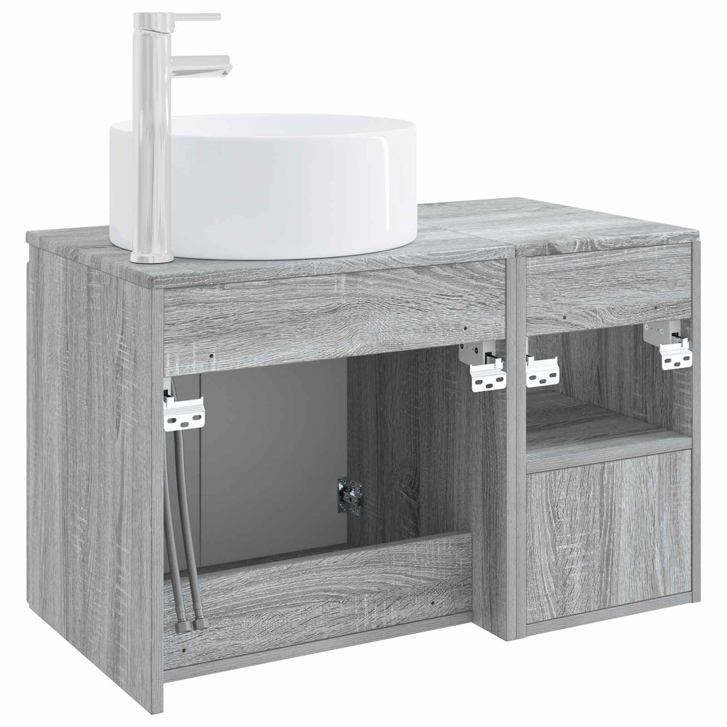 Badezimmermöbel-Set 2 stk. Grau Sonoma Holzwerkstoff