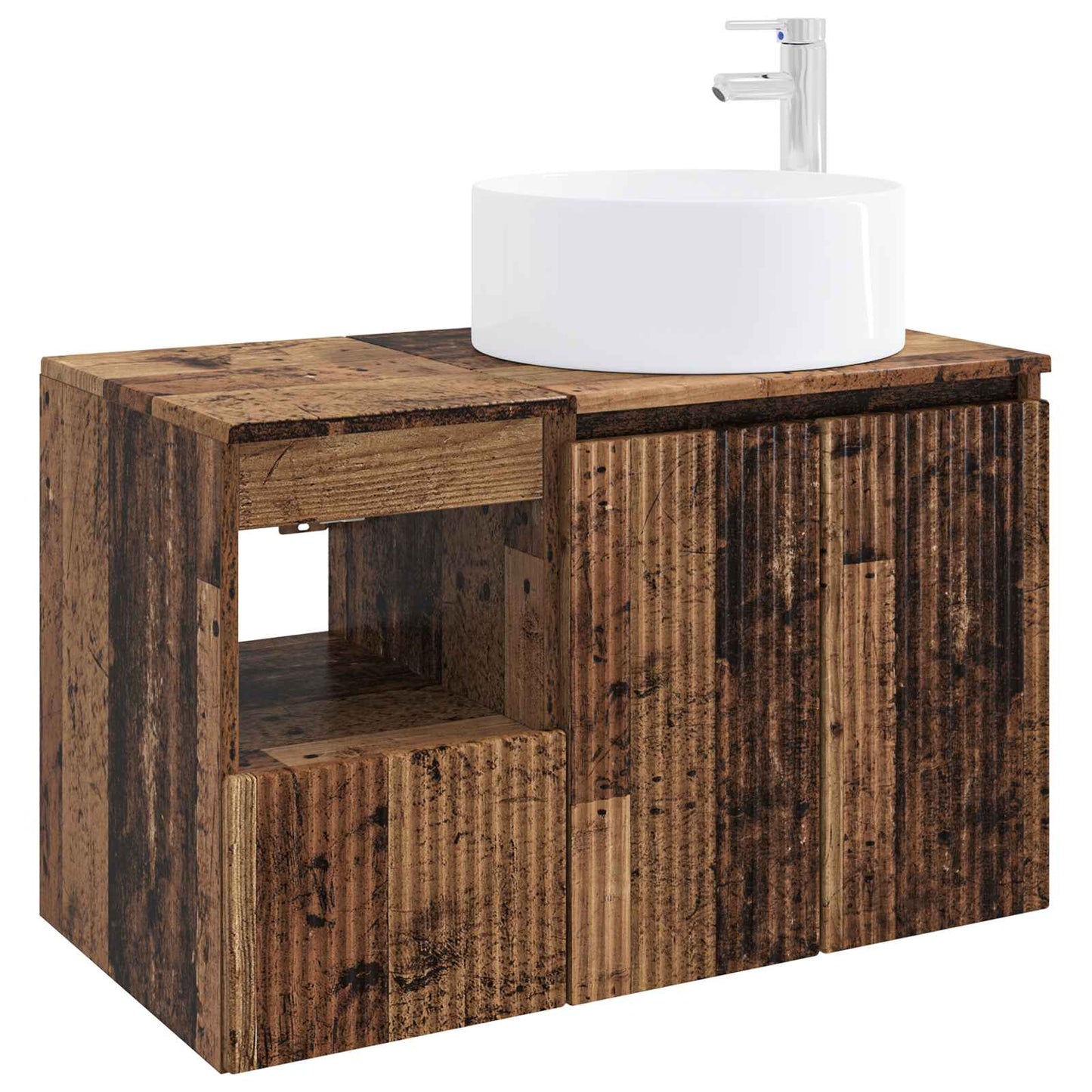 Badezimmermöbel-Set 2 stk. Altholz Holzwerkstoff