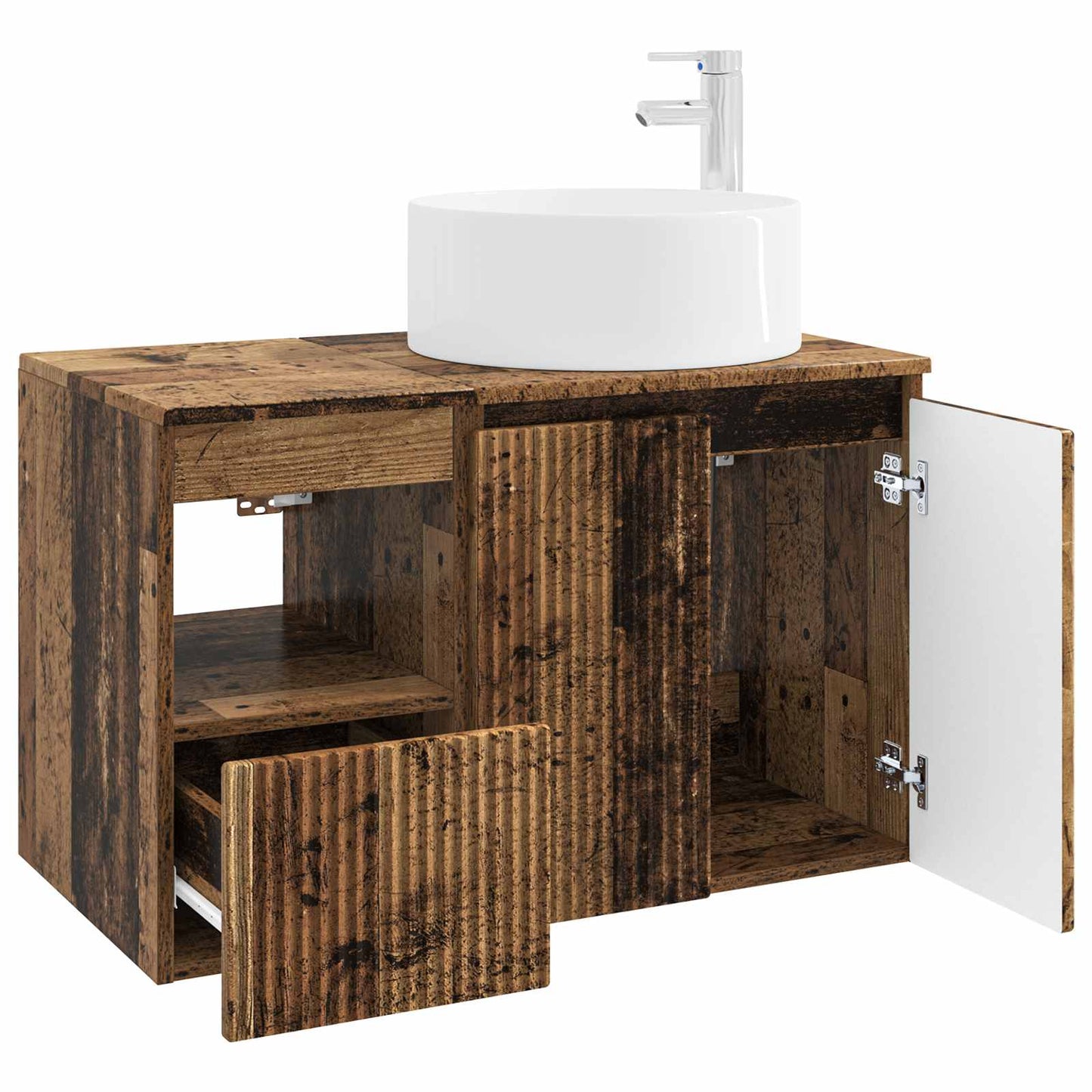 Badezimmermöbel-Set 2 stk. Altholz Holzwerkstoff