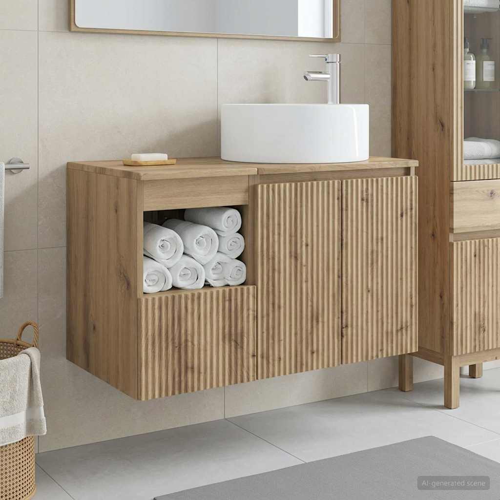 Badezimmermöbel-Set 2 Stk. Artisan-Eiche Holzwerkstoff