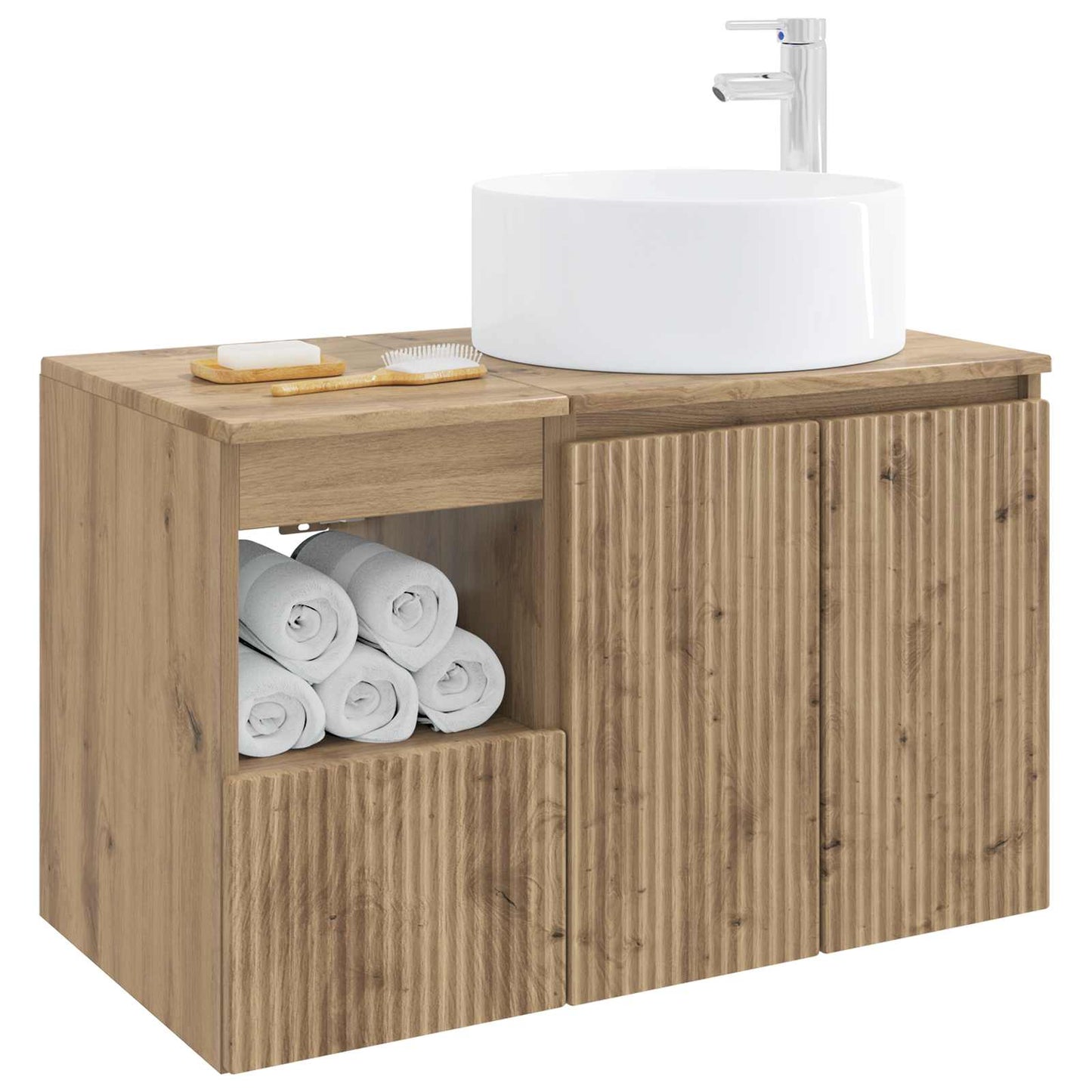Badezimmermöbel-Set 2 Stk. Artisan-Eiche Holzwerkstoff
