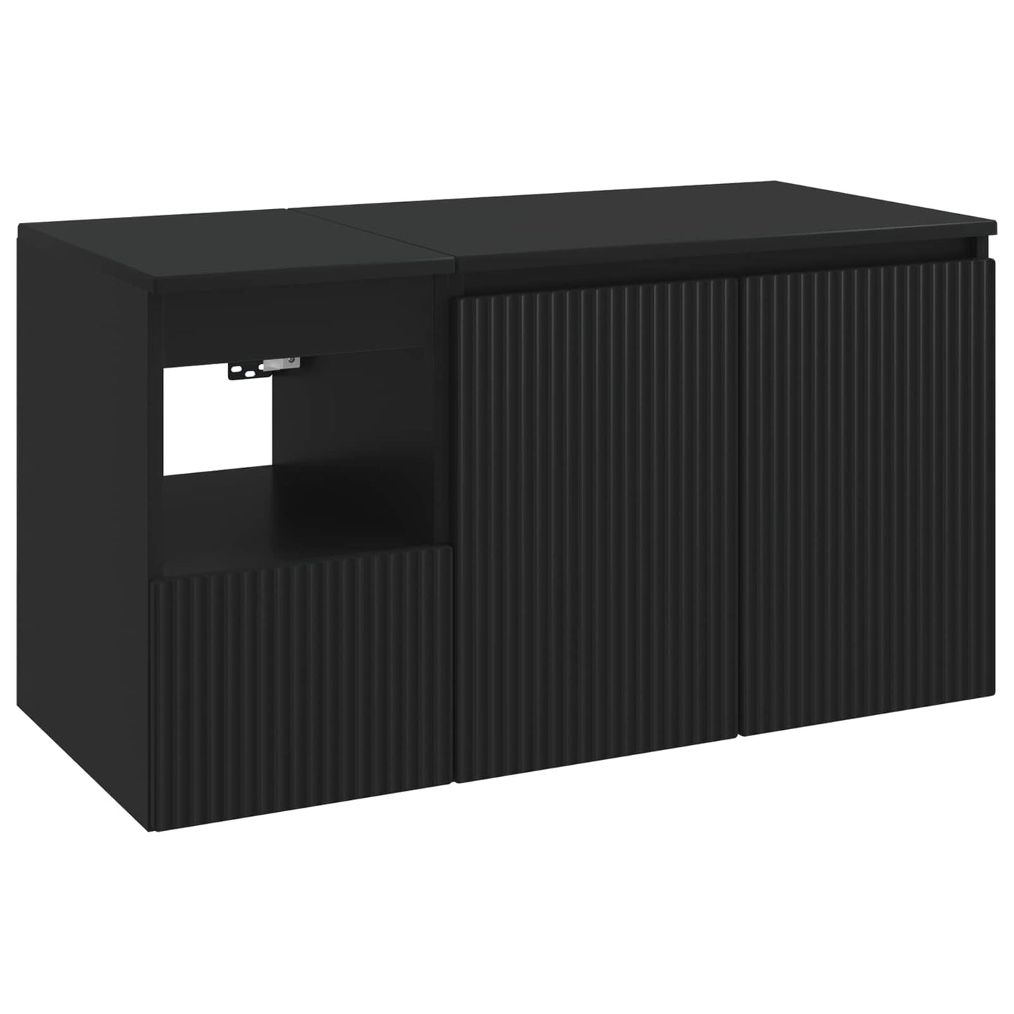 Badezimmermöbel-Set 2 stk. Schwarz Holzwerkstoff