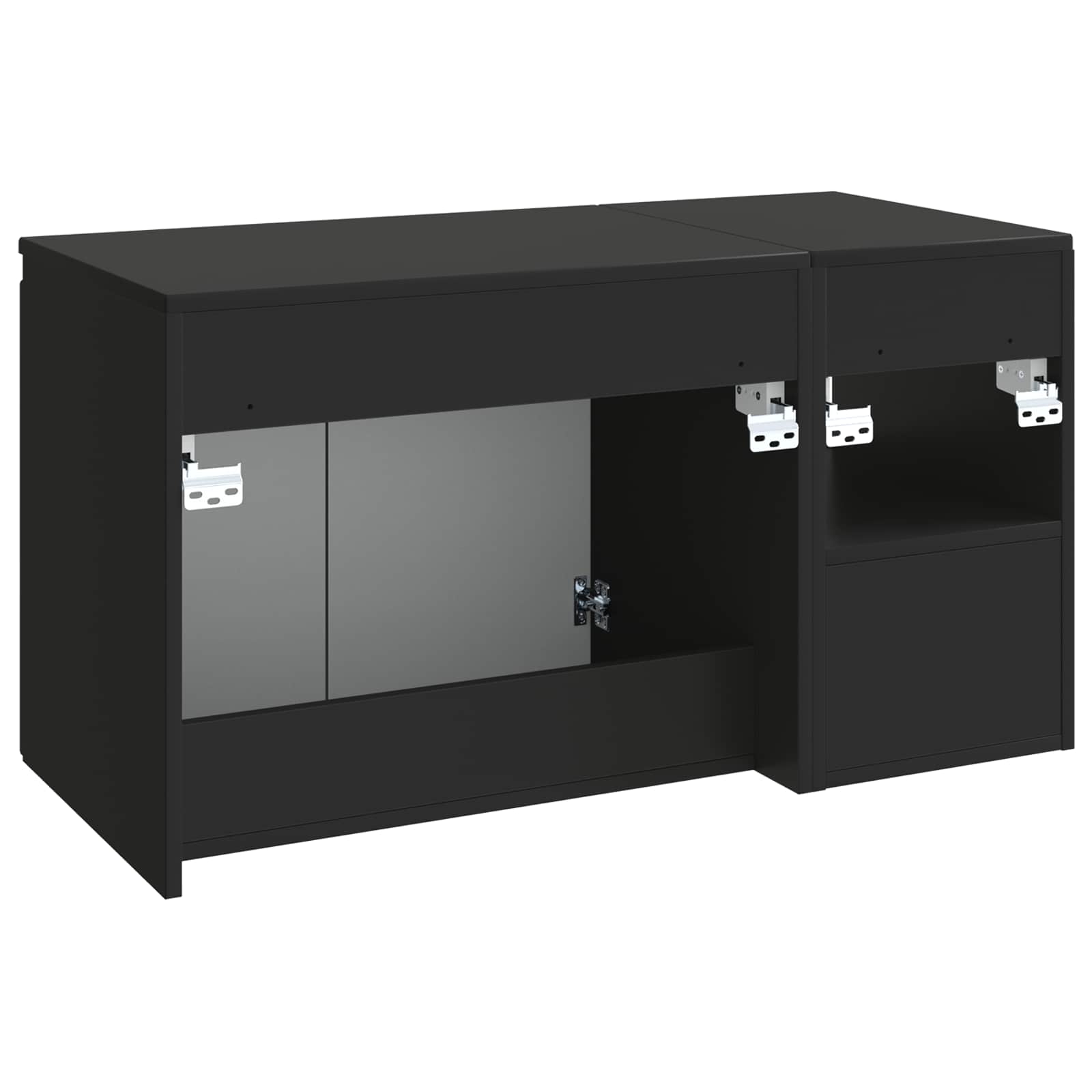 Badezimmermöbel-Set 2 stk. Schwarz Holzwerkstoff