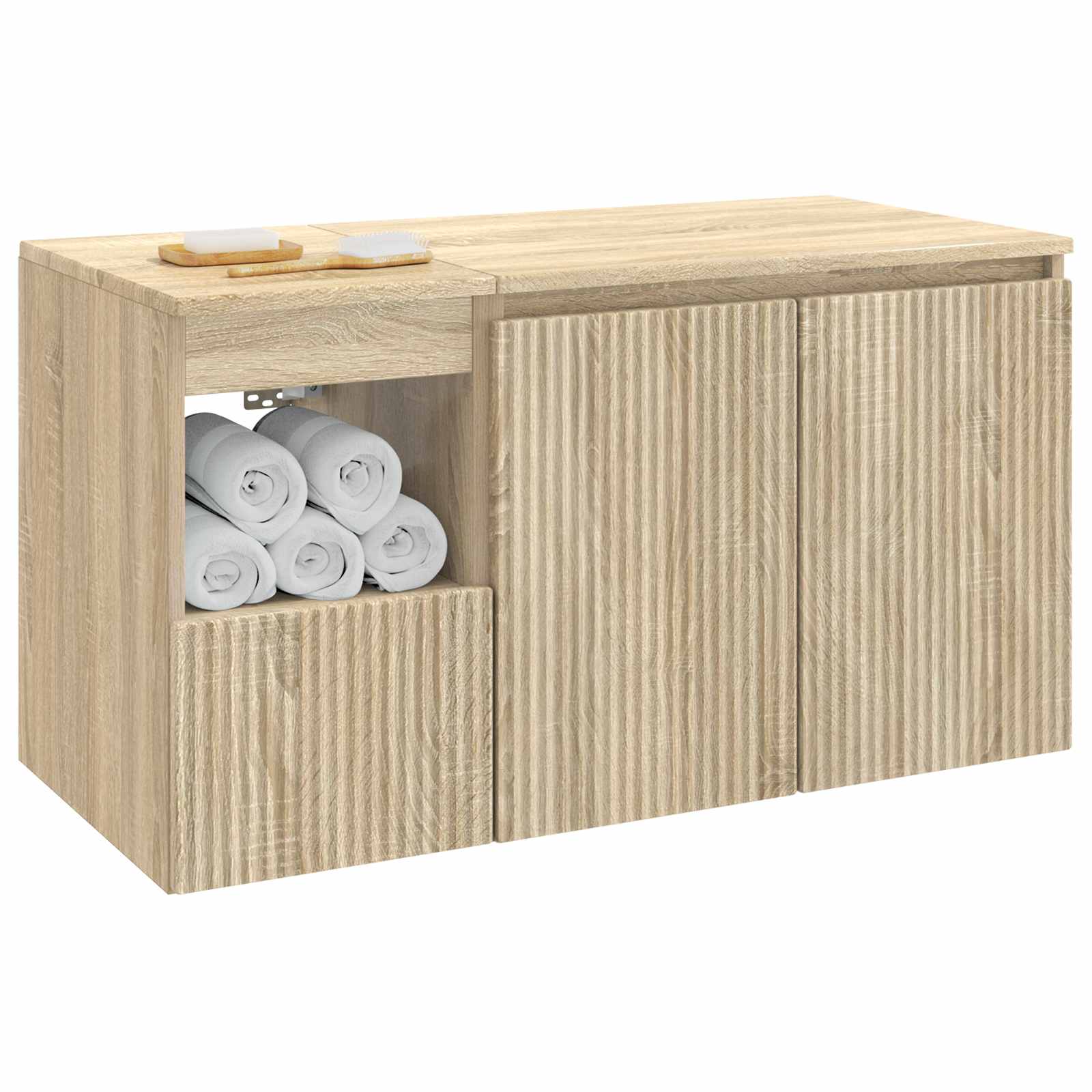Badezimmermöbel-Set 2 stk. Sonoma-Eiche Holzwerkstoff