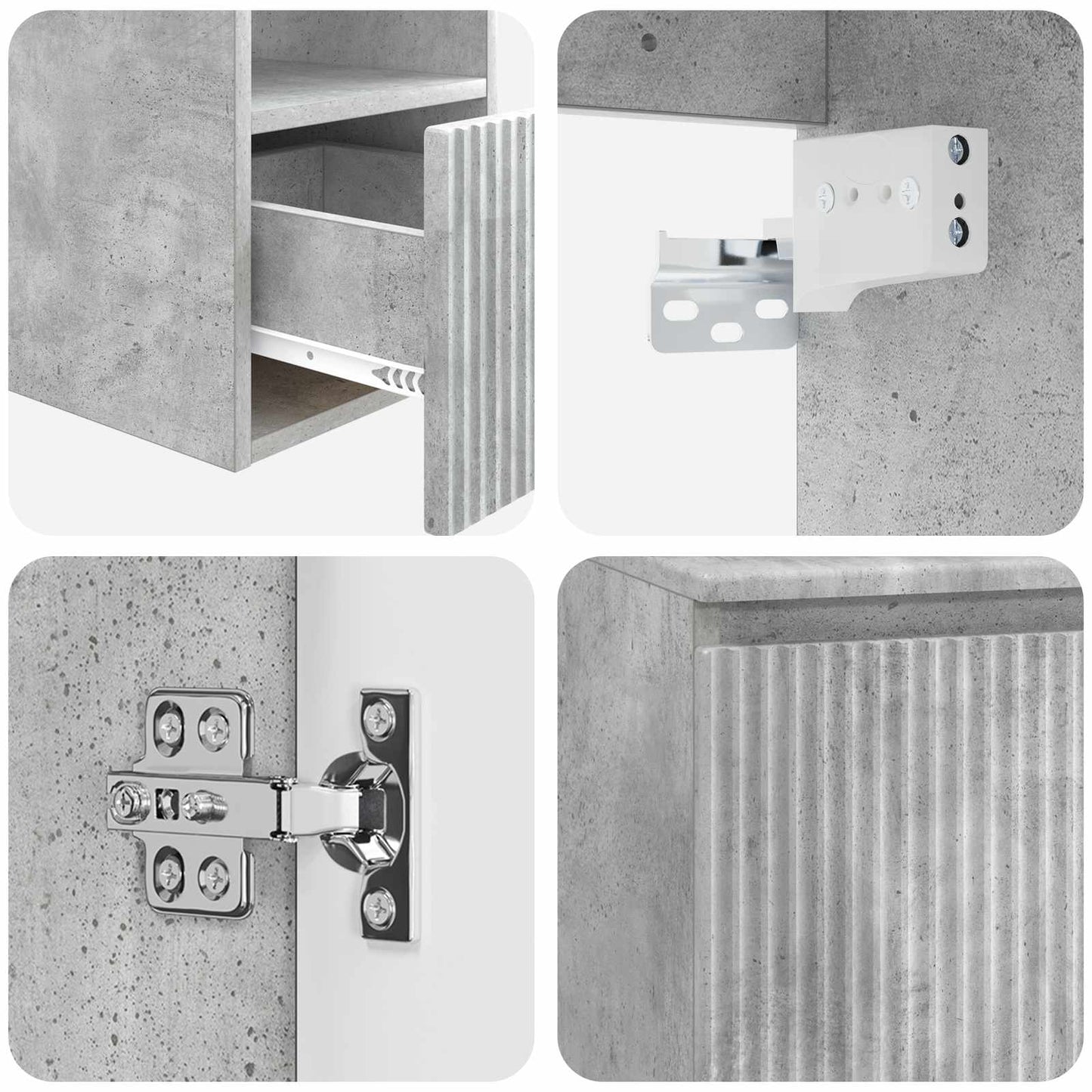 Badezimmermöbel-Set 2 stk. Betongrau Holzwerkstoff