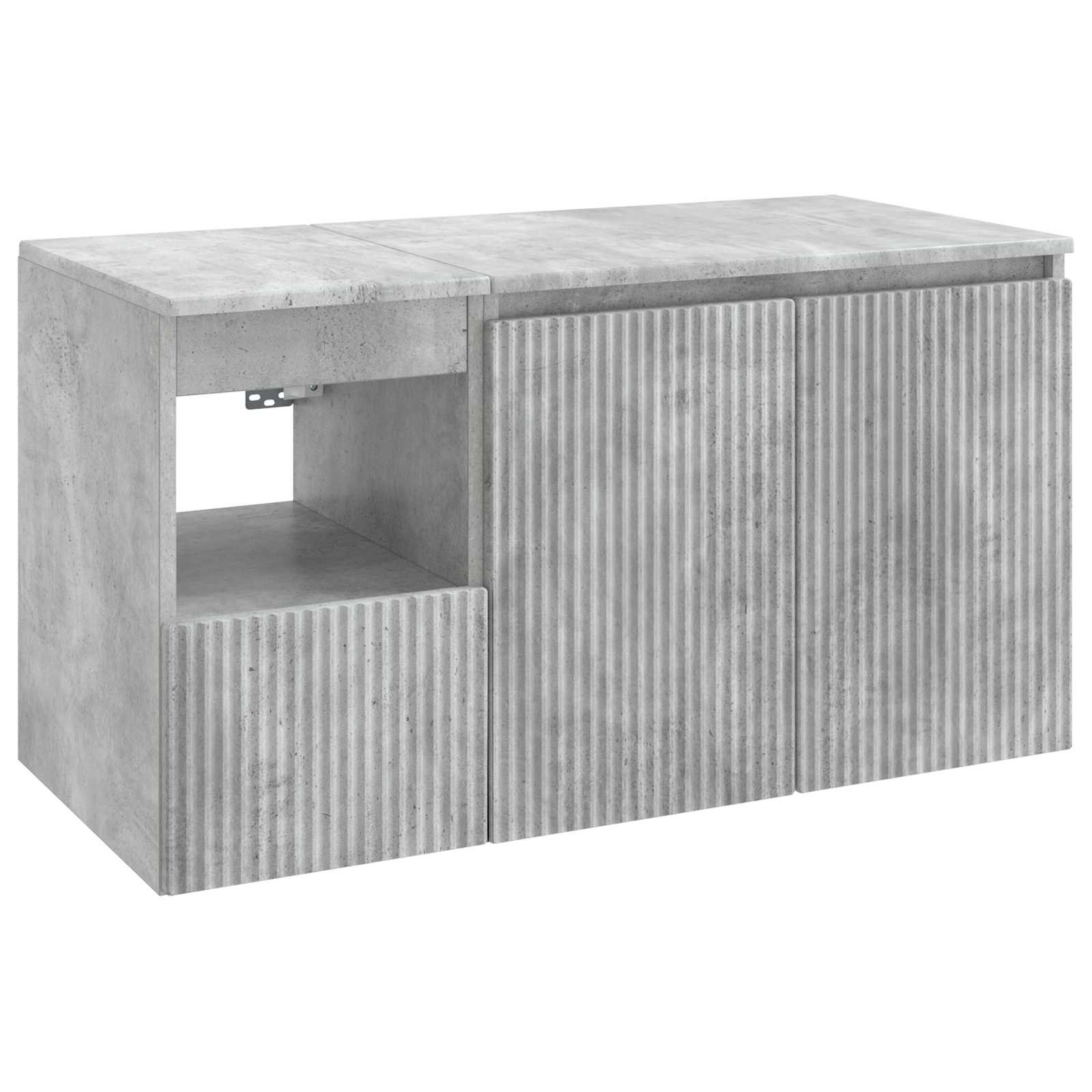 Badezimmermöbel-Set 2 stk. Betongrau Holzwerkstoff
