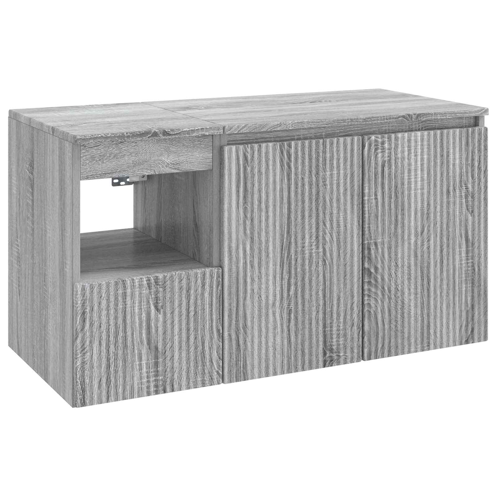 Badezimmermöbel-Set 2 stk. Grau Sonoma Holzwerkstoff