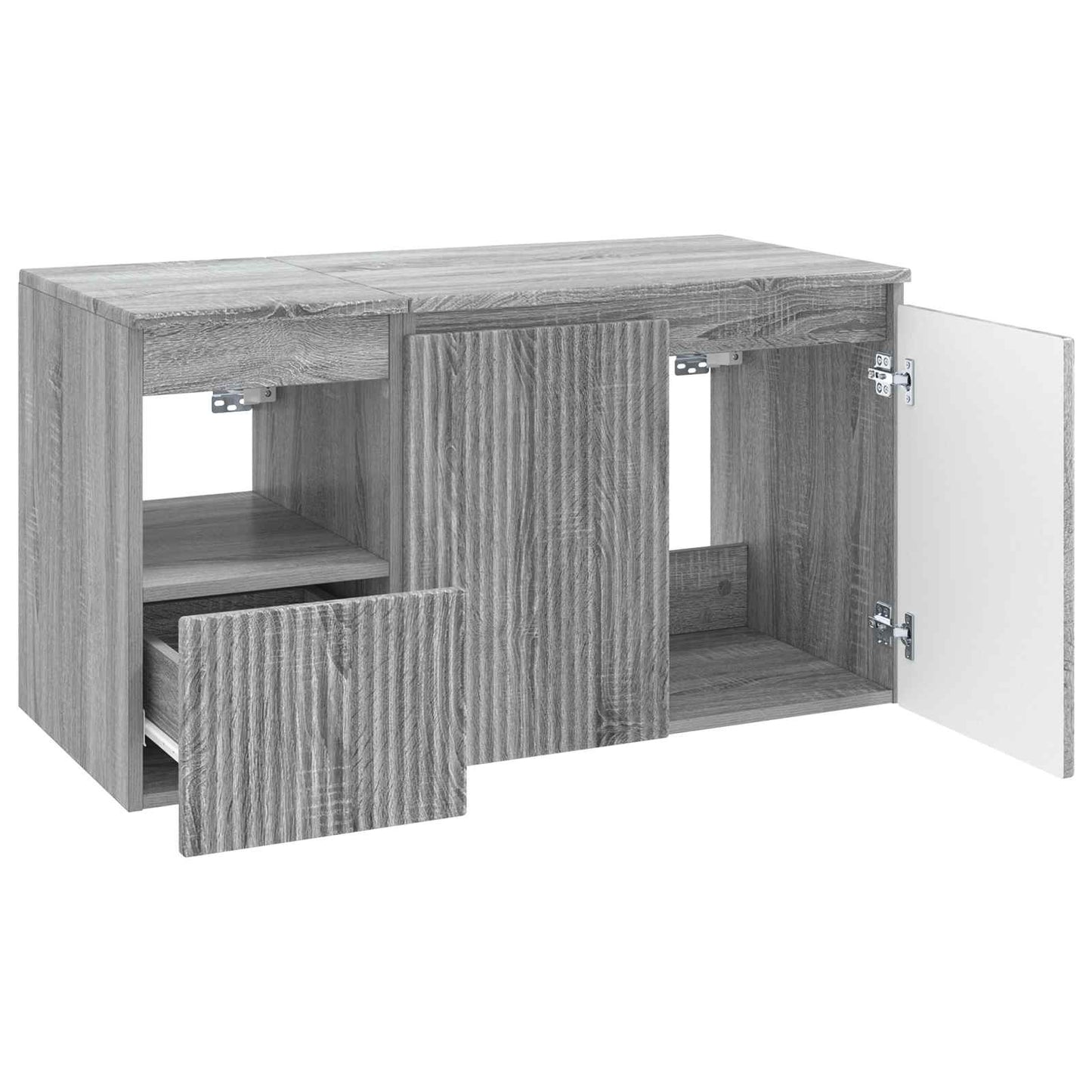 Badezimmermöbel-Set 2 stk. Grau Sonoma Holzwerkstoff