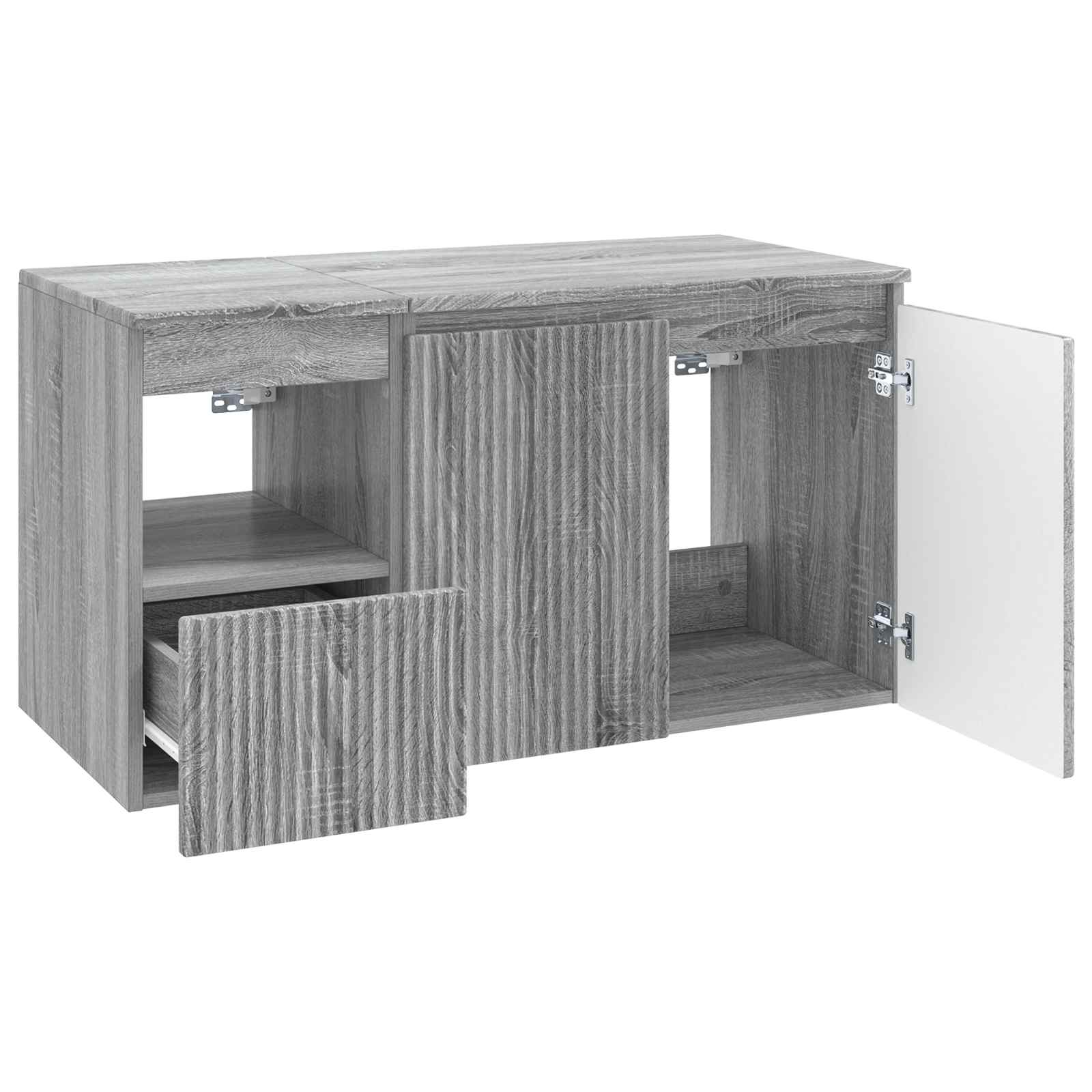 Badezimmermöbel-Set 2 stk. Grau Sonoma Holzwerkstoff