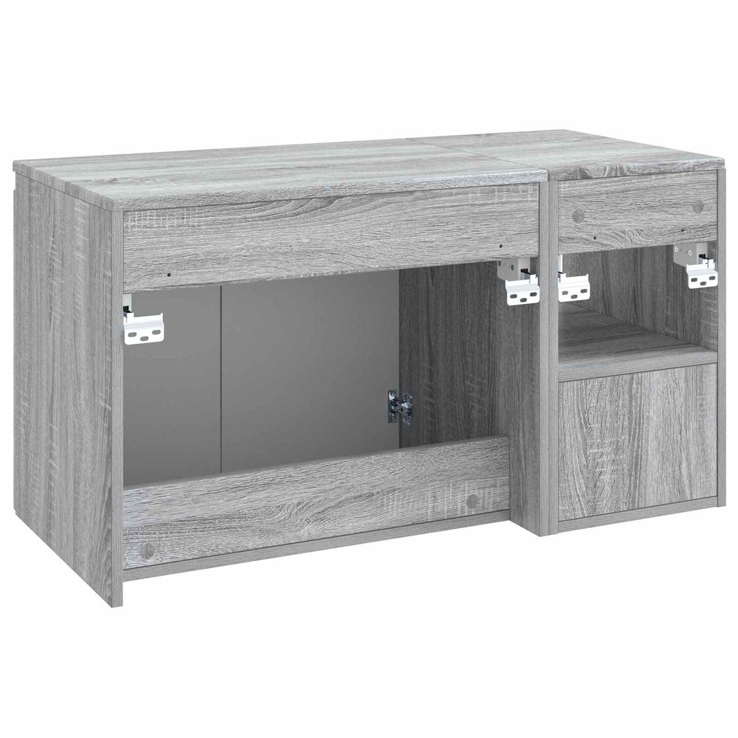 Badezimmermöbel-Set 2 stk. Grau Sonoma Holzwerkstoff